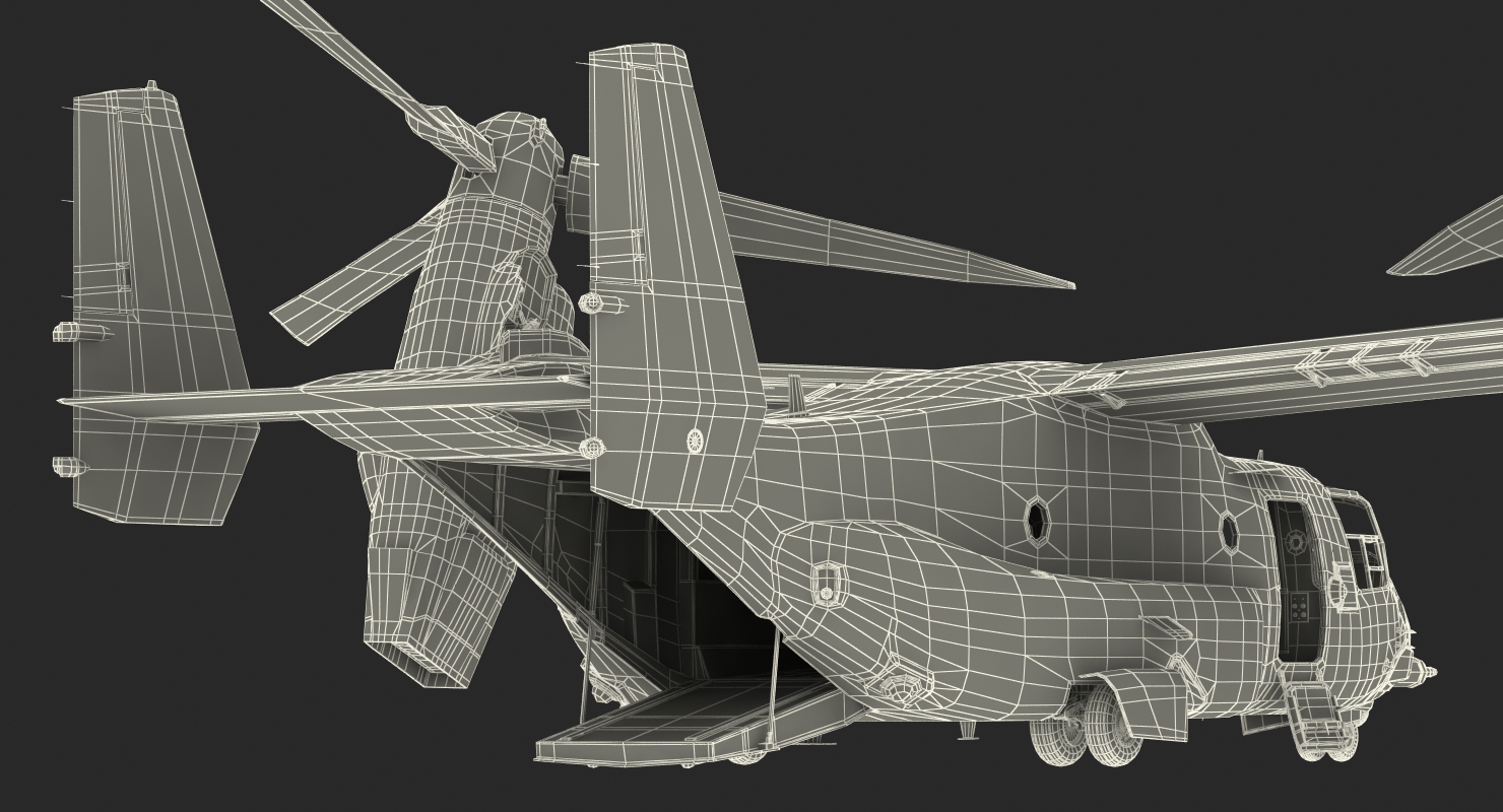 V 22 Osprey Transport Aircraft Rigged 3D