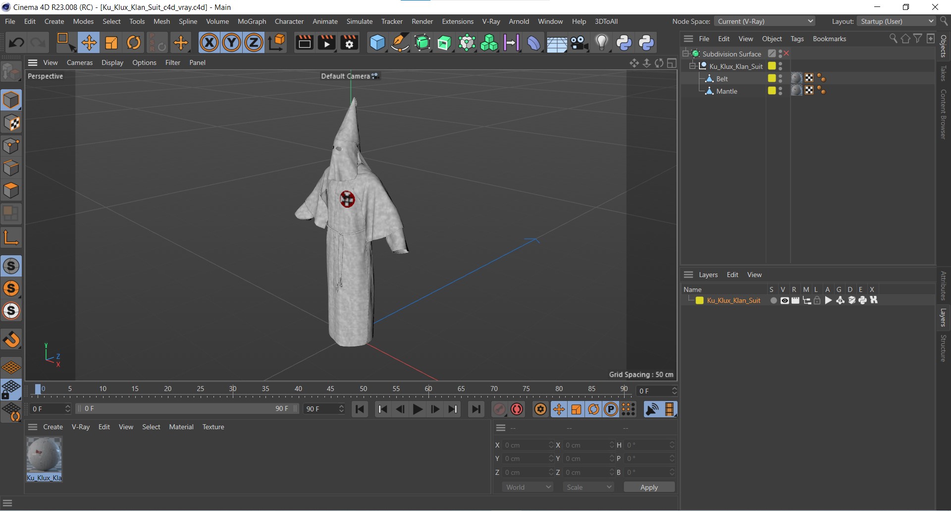 Ku Klux Klan Suit 3D