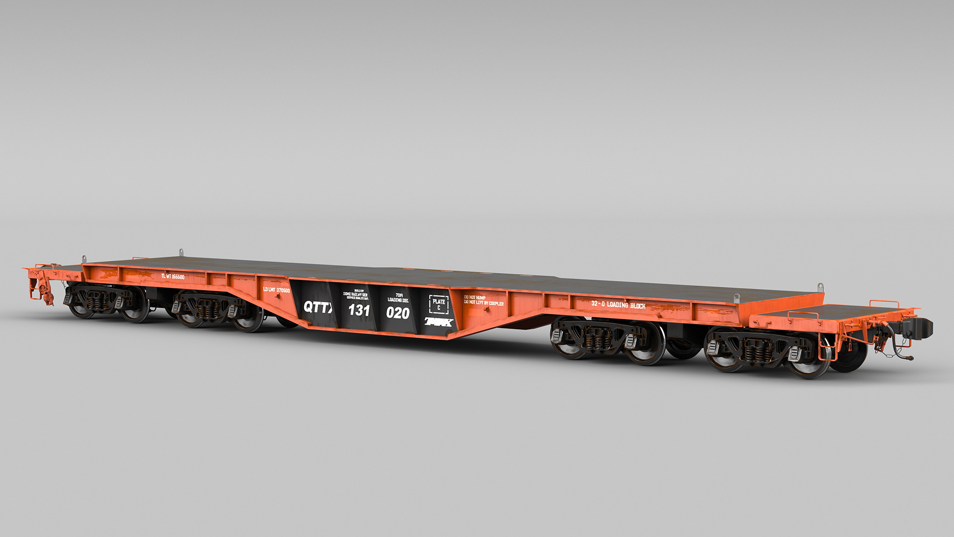 3D Heavy Duty Flatcar model