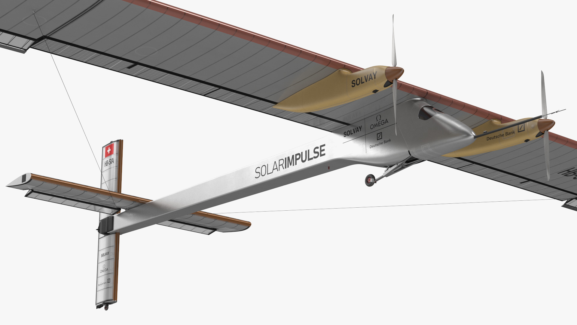 3D Airplane Solar Impulse HB-SIA Rigged