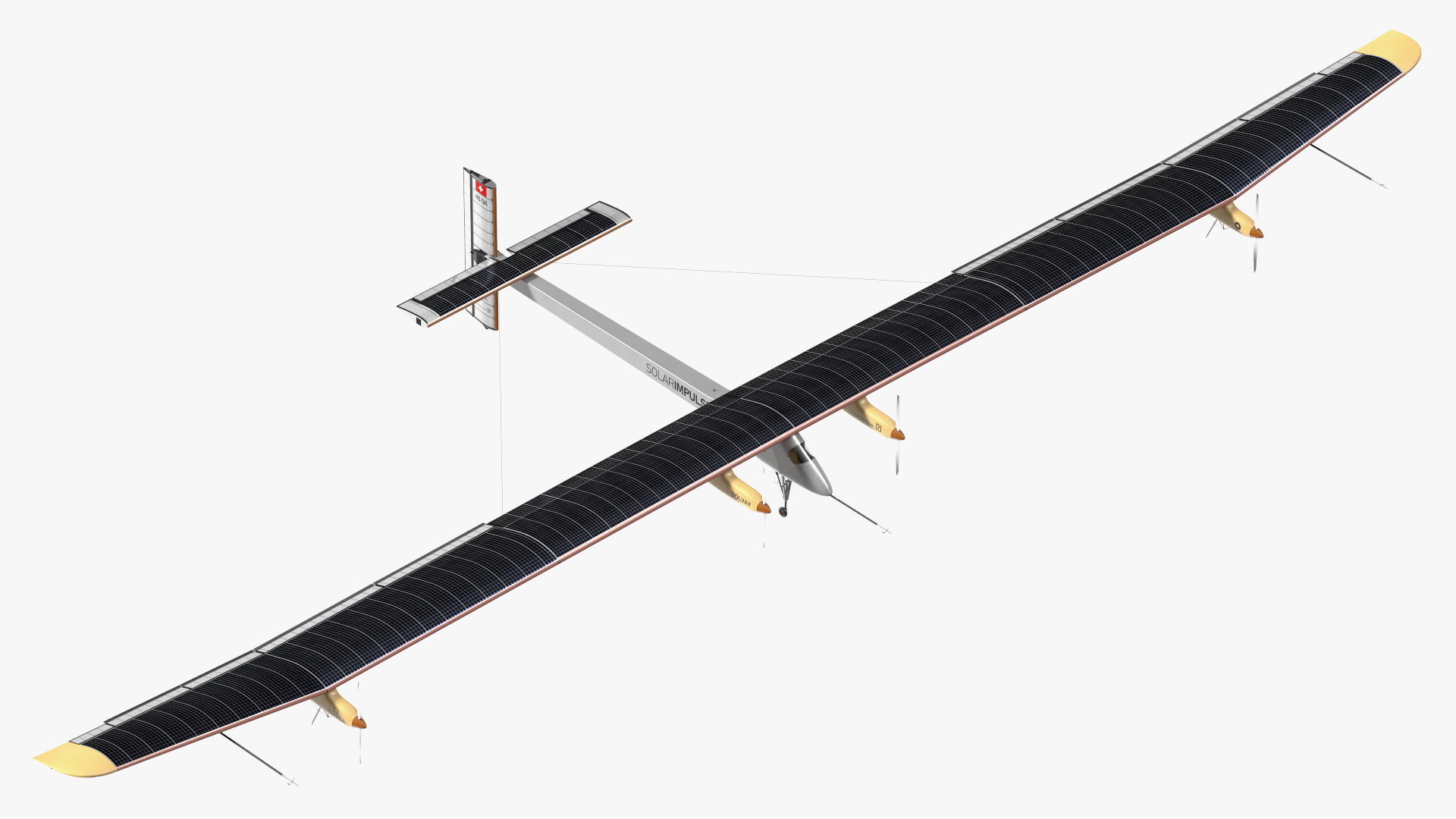 3D Airplane Solar Impulse HB-SIA Rigged