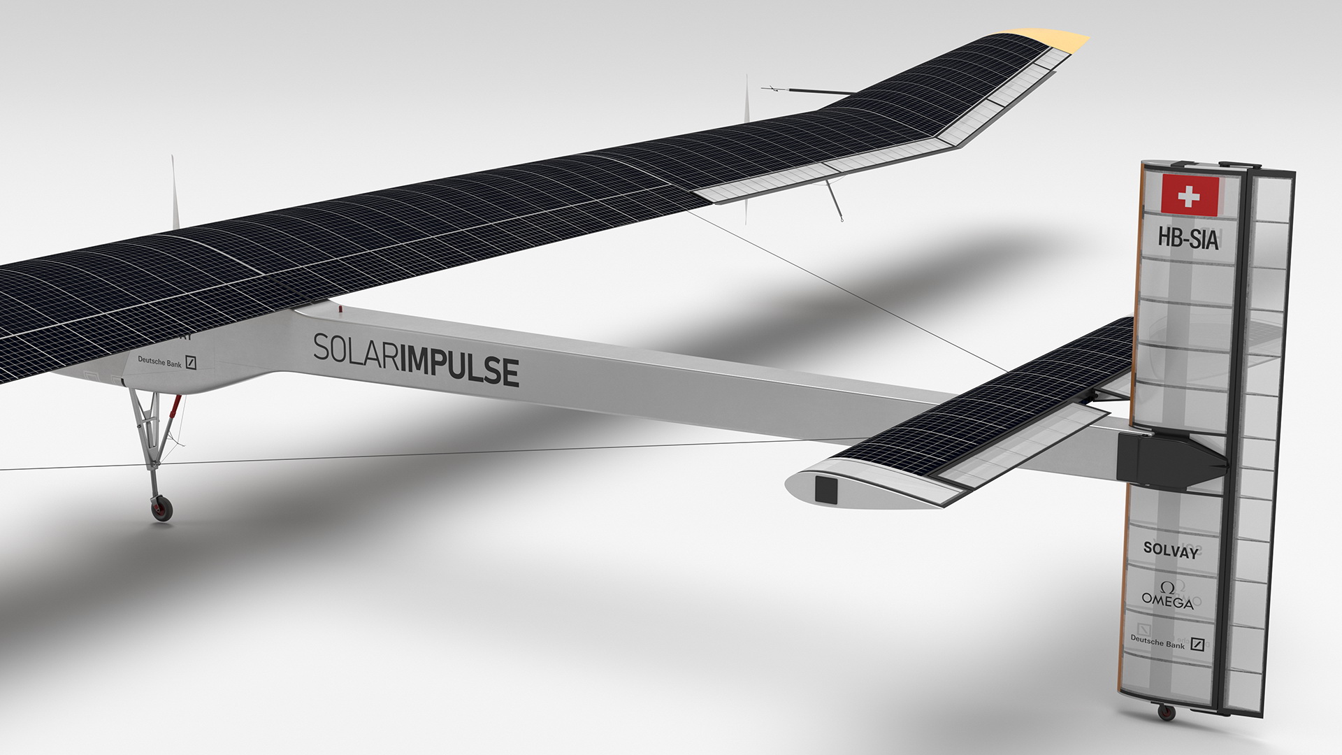 3D Airplane Solar Impulse HB-SIA Rigged