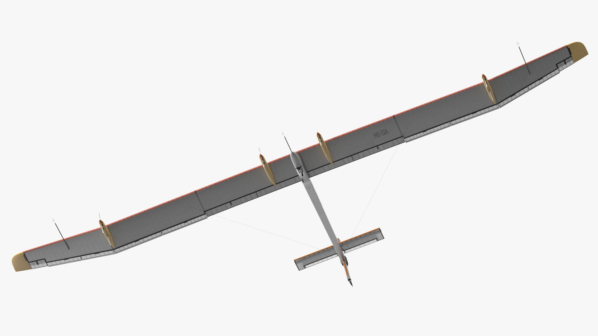 3D Airplane Solar Impulse HB-SIA Rigged