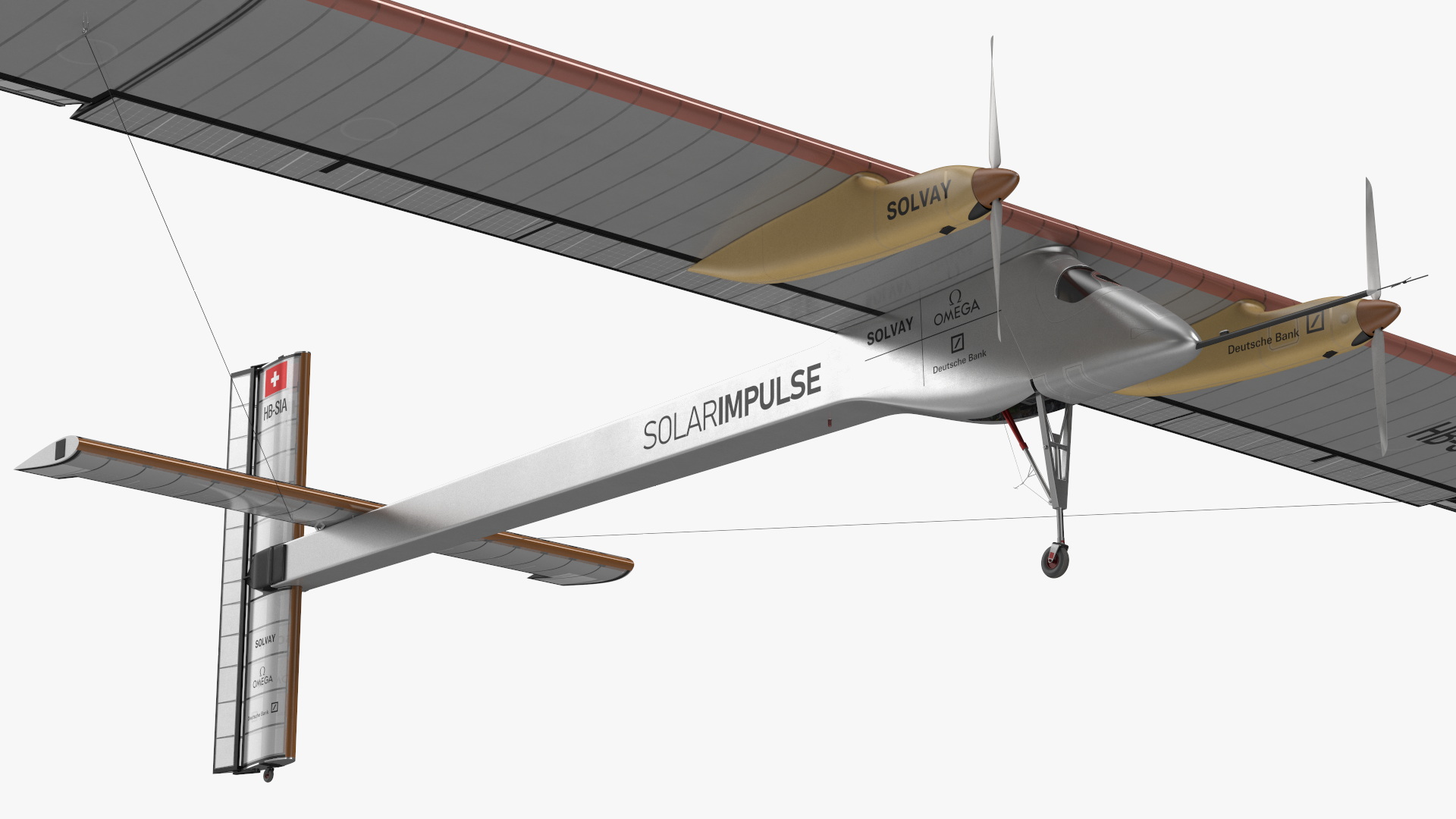 3D Airplane Solar Impulse HB-SIA Rigged