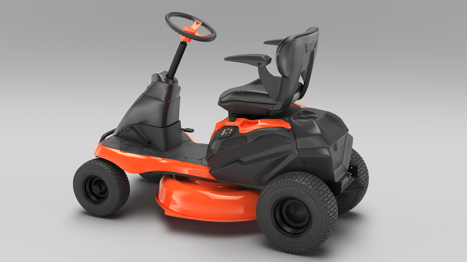 Electric Mobility Lawn-Mower Orange Rigged 3D