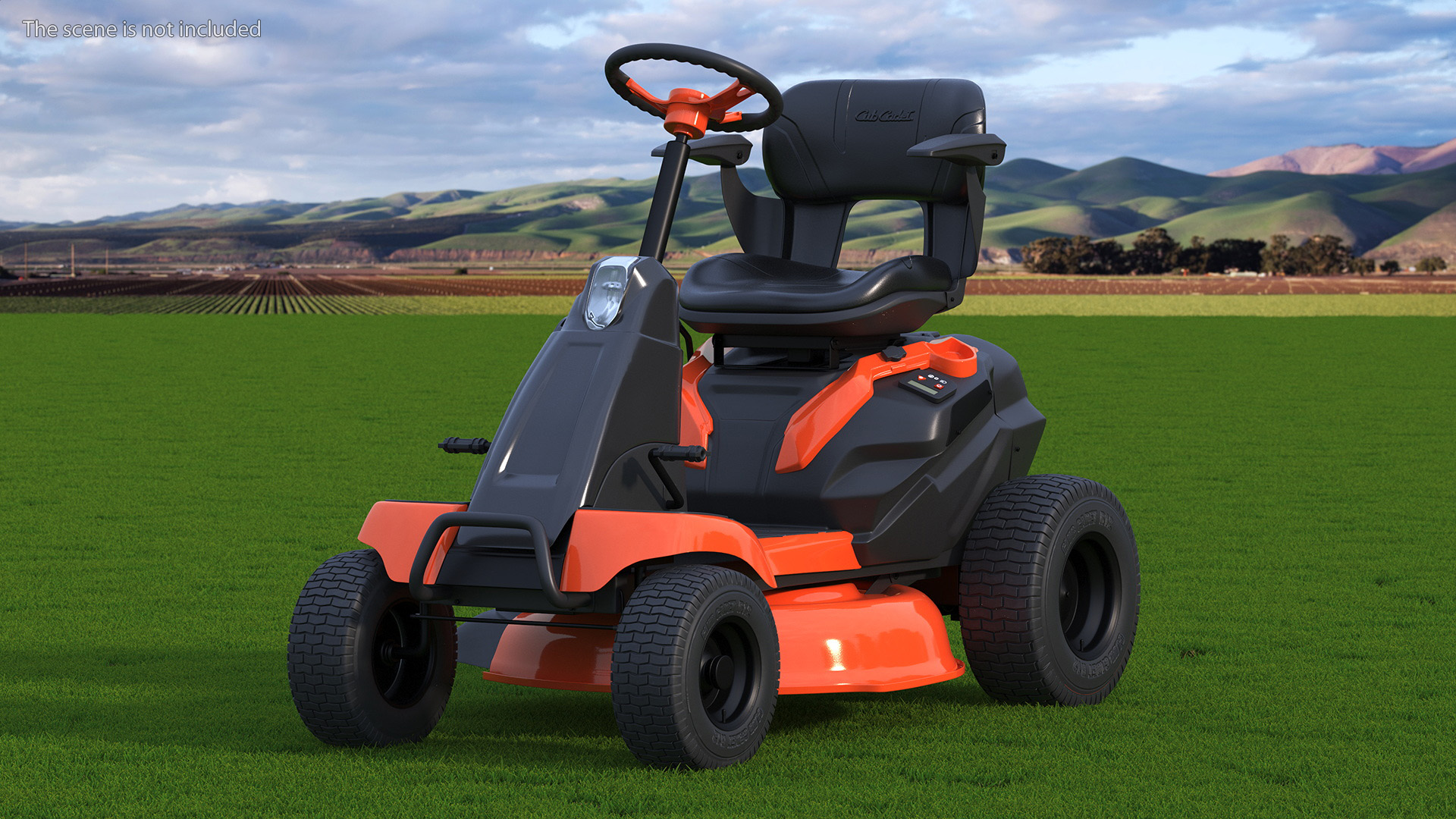 Electric Mobility Lawn-Mower Orange Rigged 3D