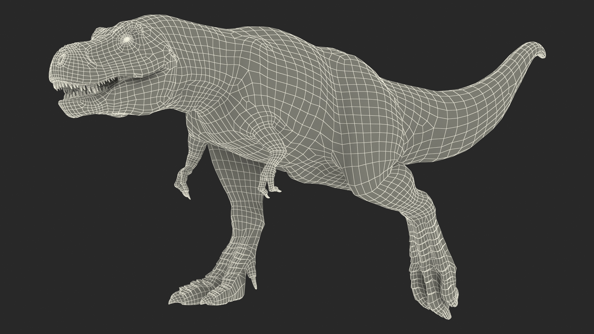 3D T Rex Running Animated Rigged for Cinema 4D model