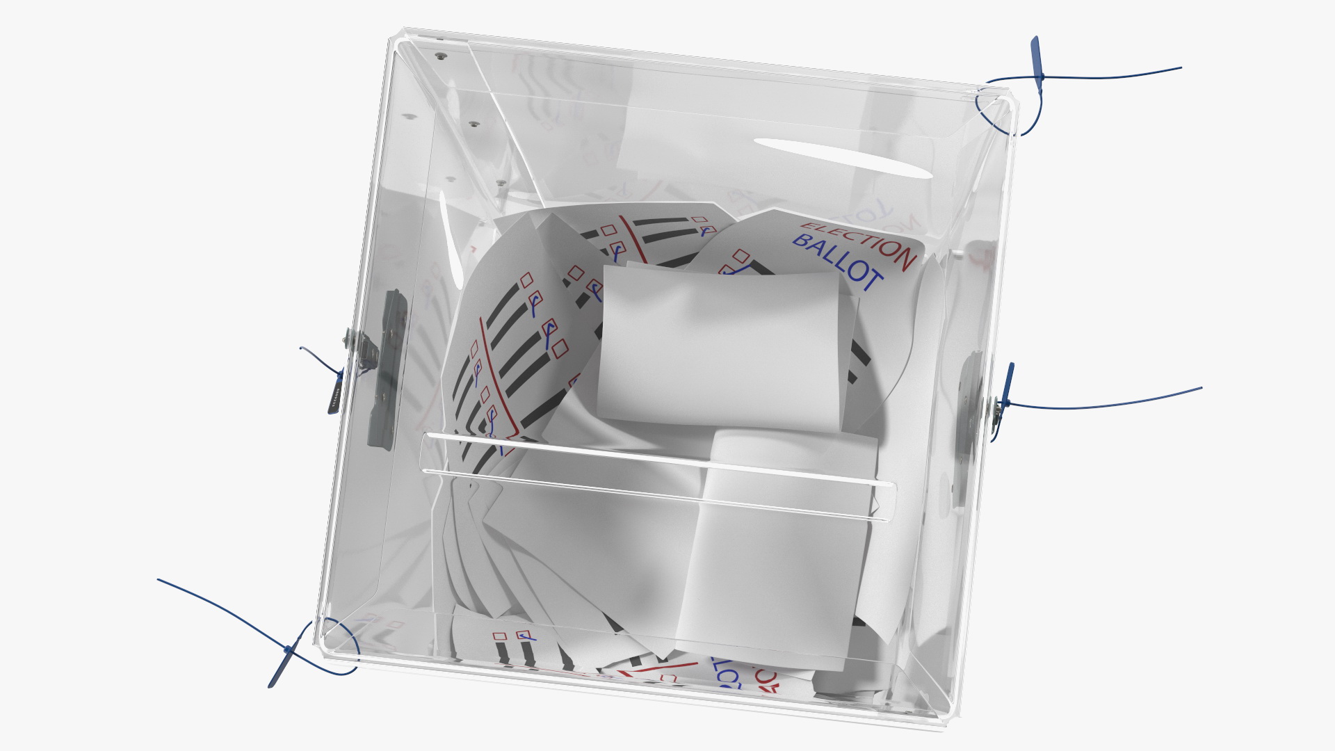 3D Transparent Ballot Box With Paper model