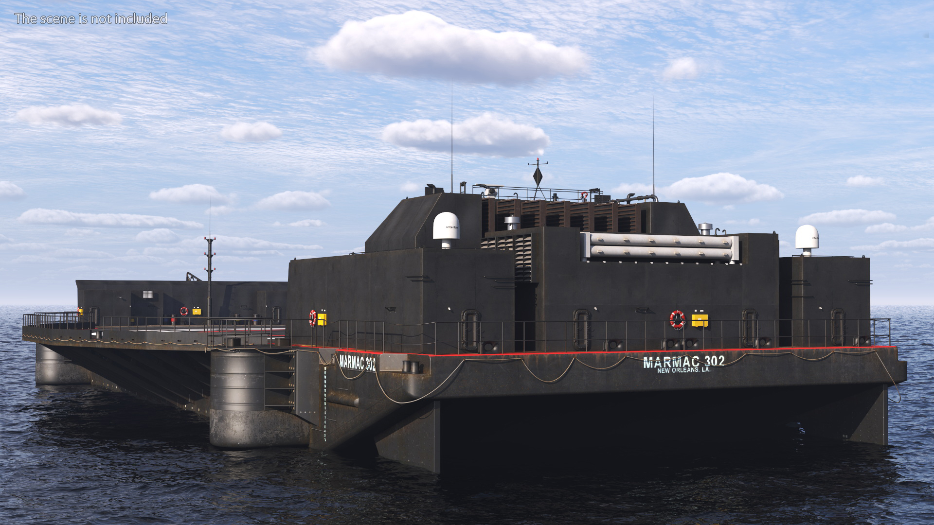 3D SpaceX Autonomous Rocket Recovery Barge Marmac