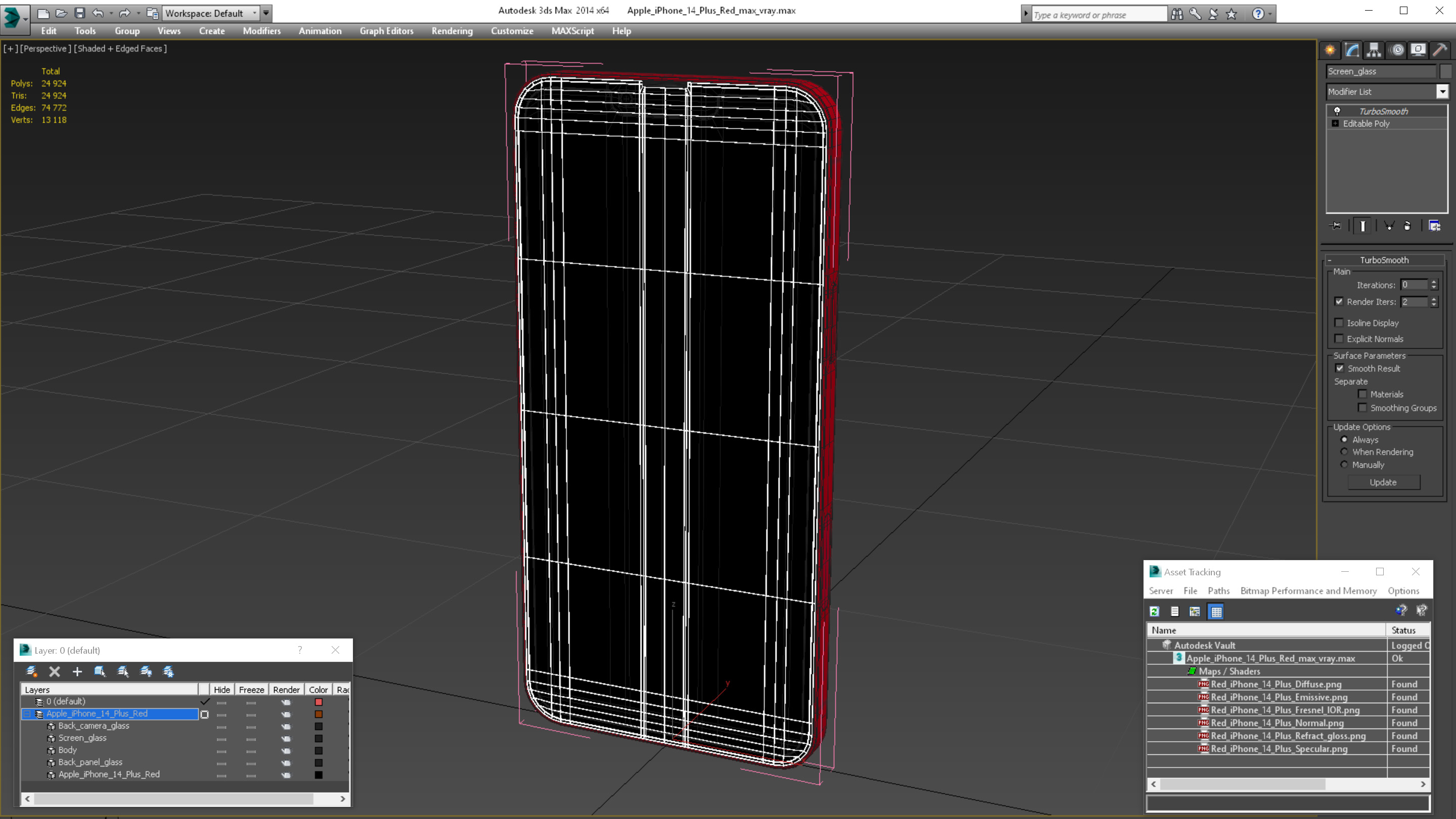 Apple iPhone 14 Plus Red 3D model