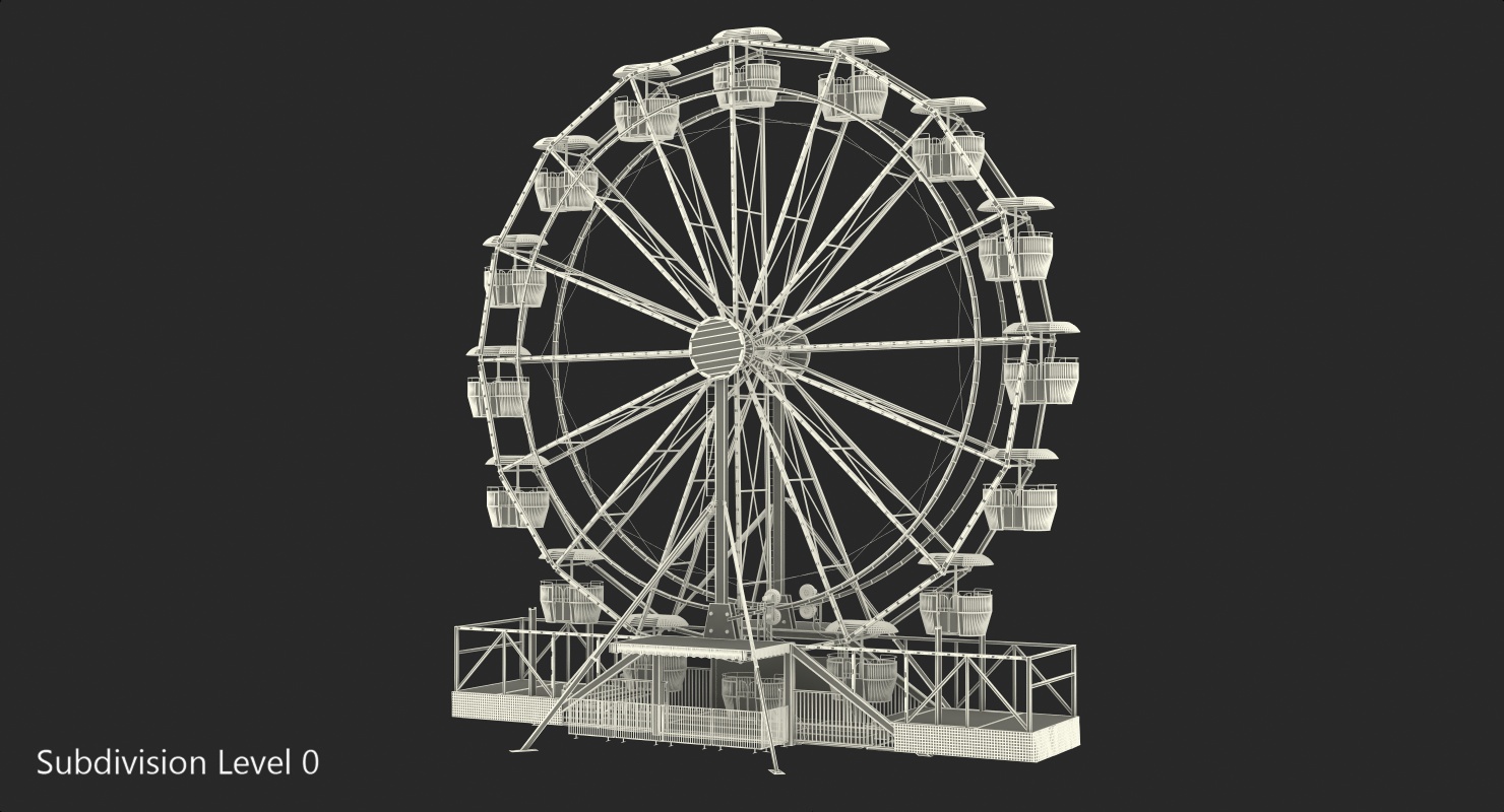 Amusement Park Ferris Wheel 3D