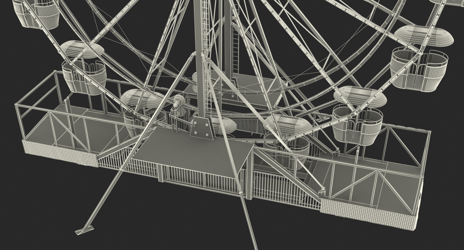 Amusement Park Ferris Wheel 3D