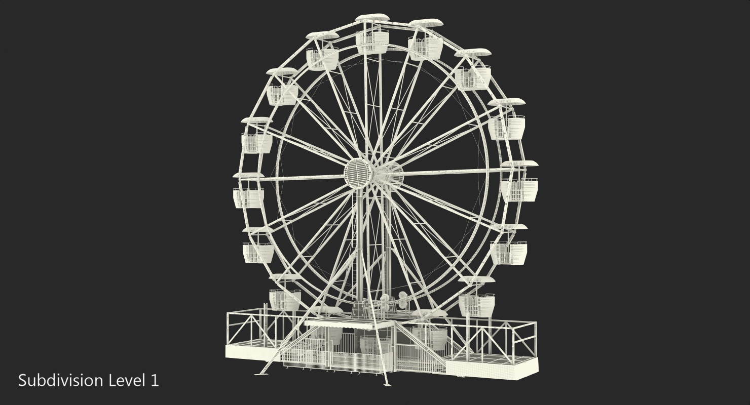 Amusement Park Ferris Wheel 3D