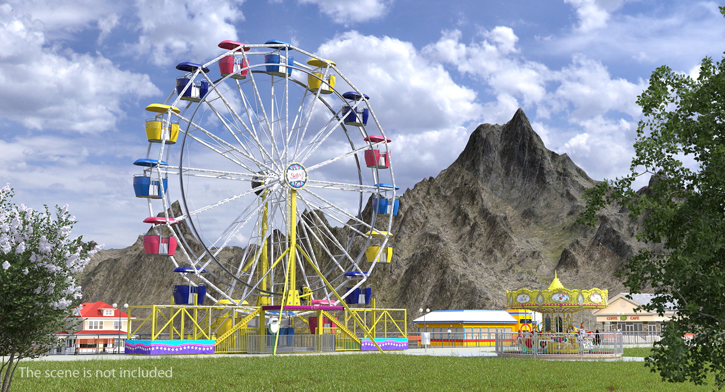 Amusement Park Ferris Wheel 3D