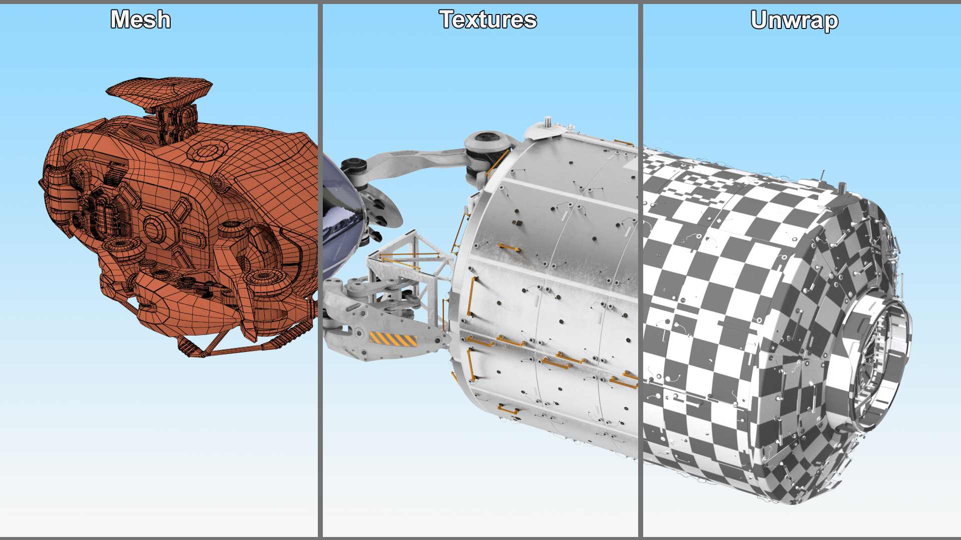 Sci Fi Space Loader with Space Module Rigged 3D model