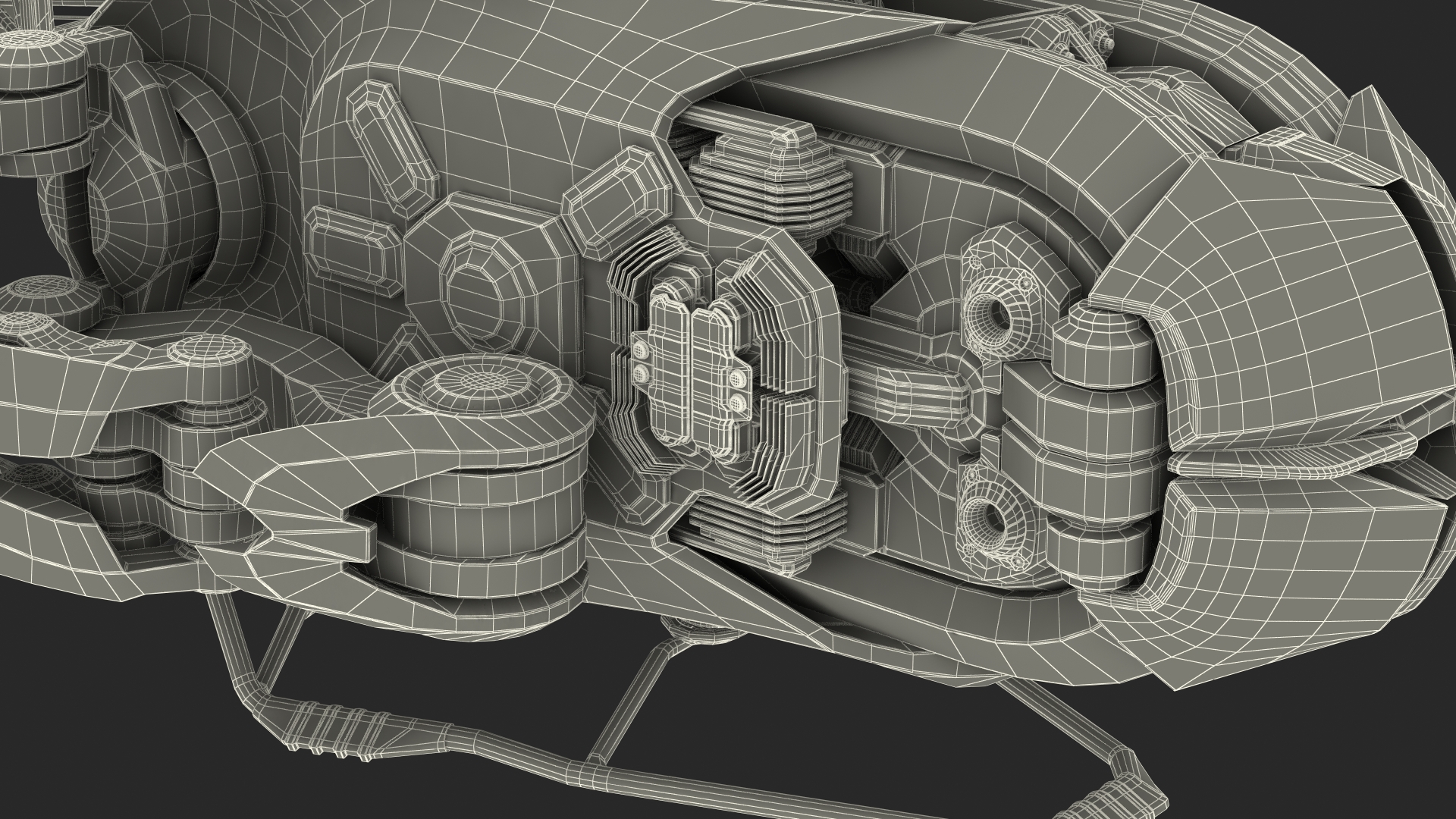 Sci Fi Space Loader with Space Module Rigged 3D model