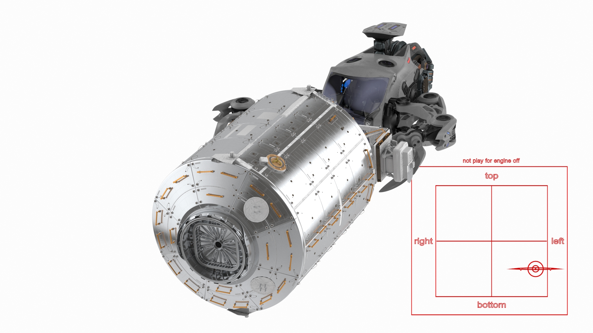 Sci Fi Space Loader with Space Module Rigged 3D model