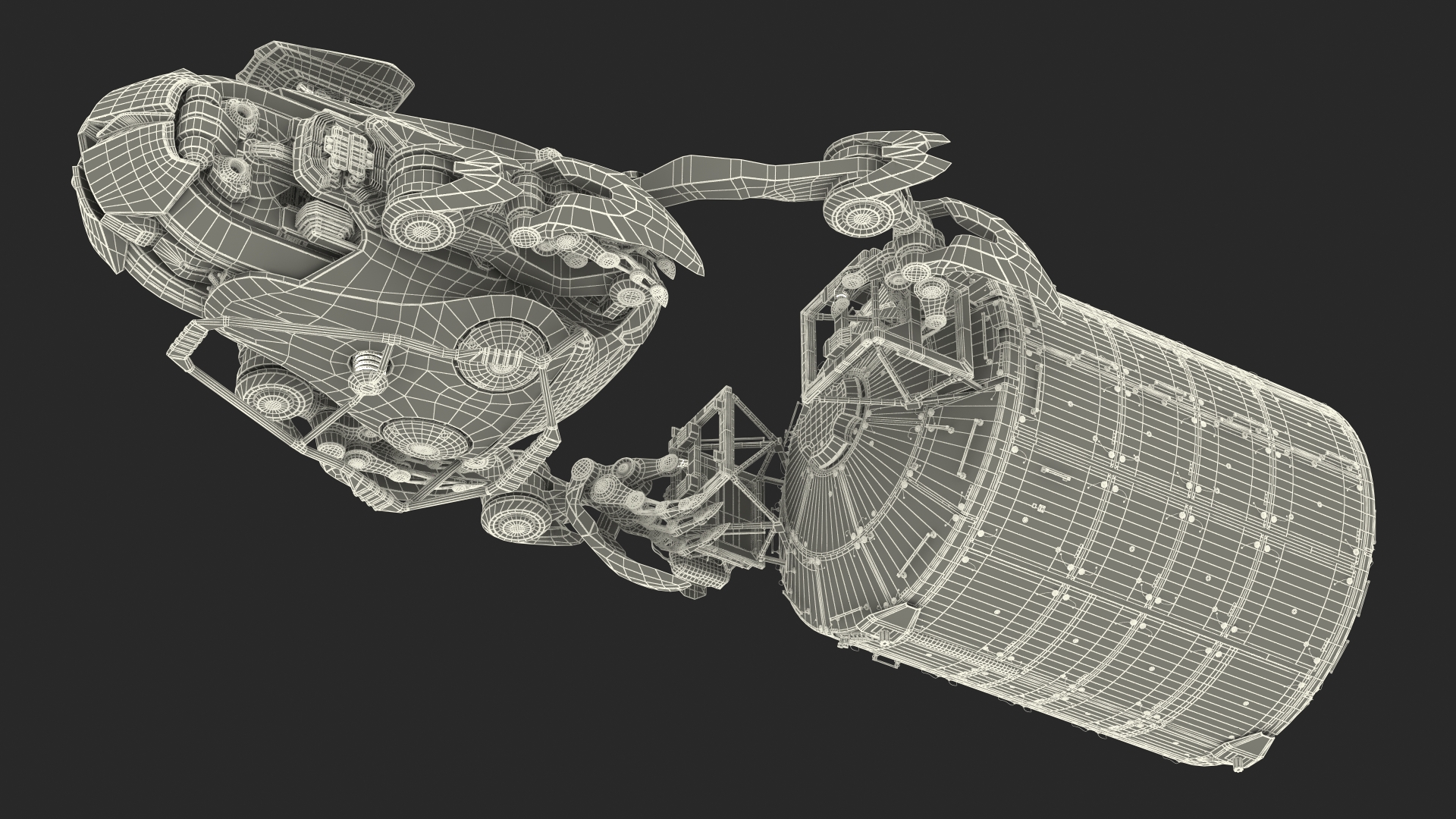 Sci Fi Space Loader with Space Module Rigged 3D model