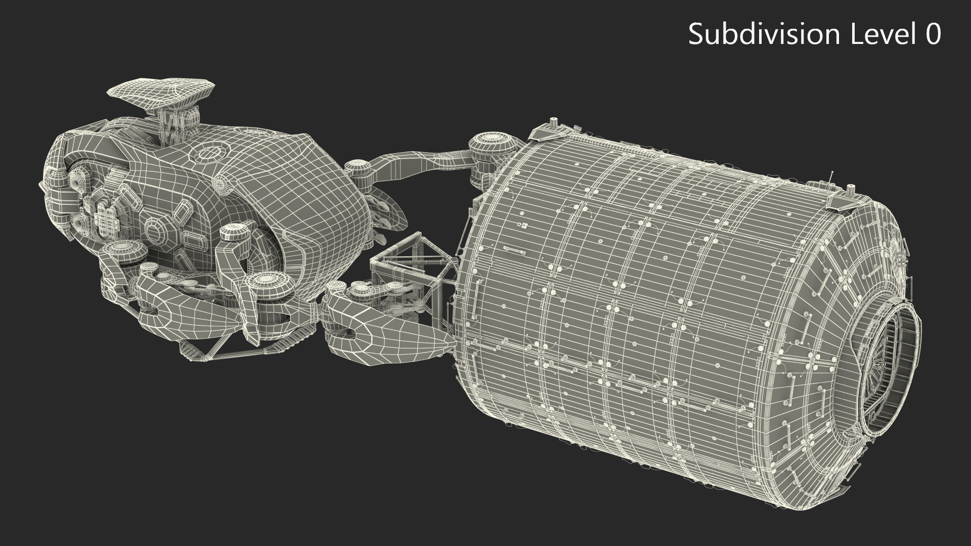 Sci Fi Space Loader with Space Module Rigged 3D model