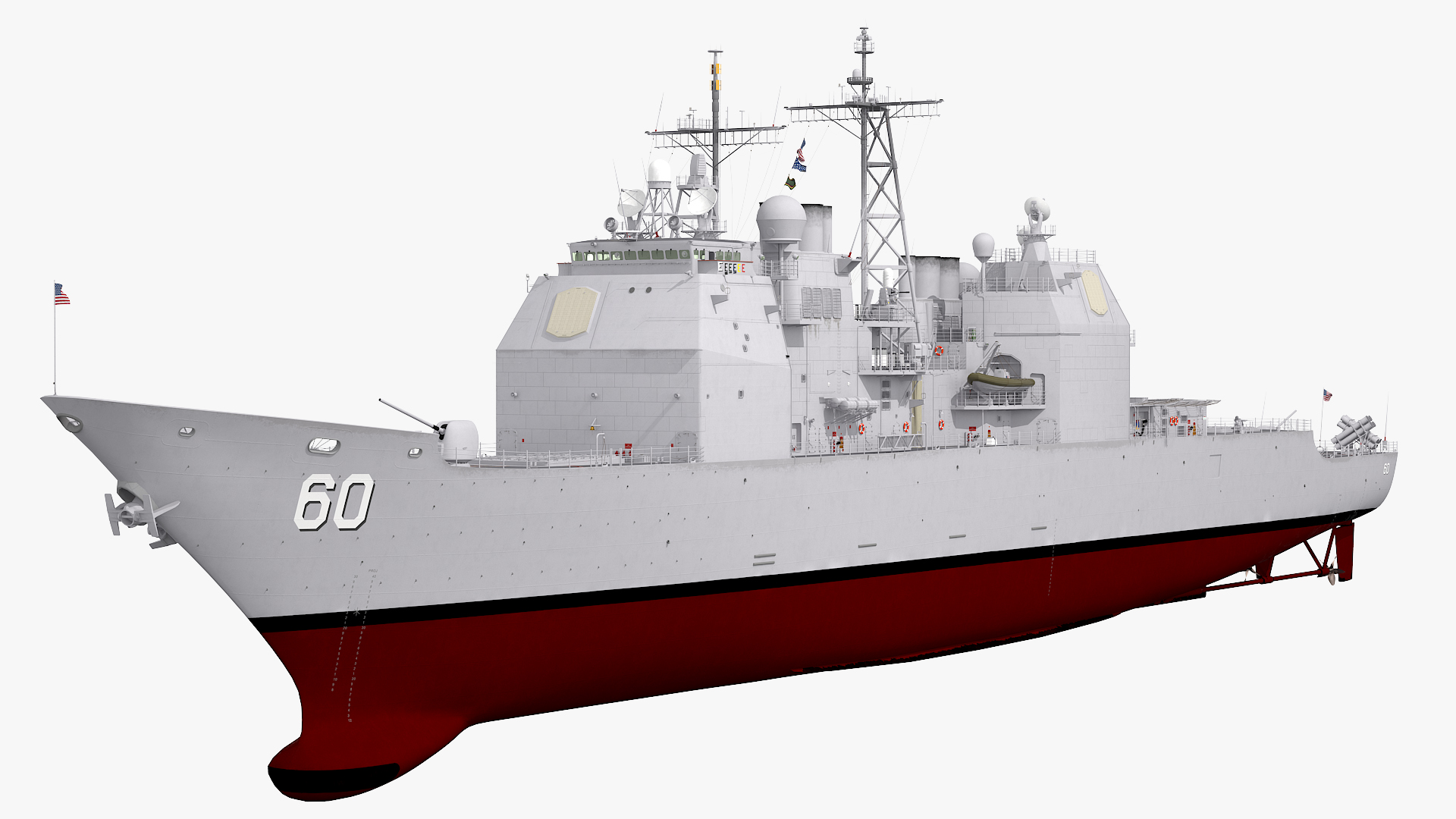 Arleigh Burke Class Destroyer USS CG-57 3D model