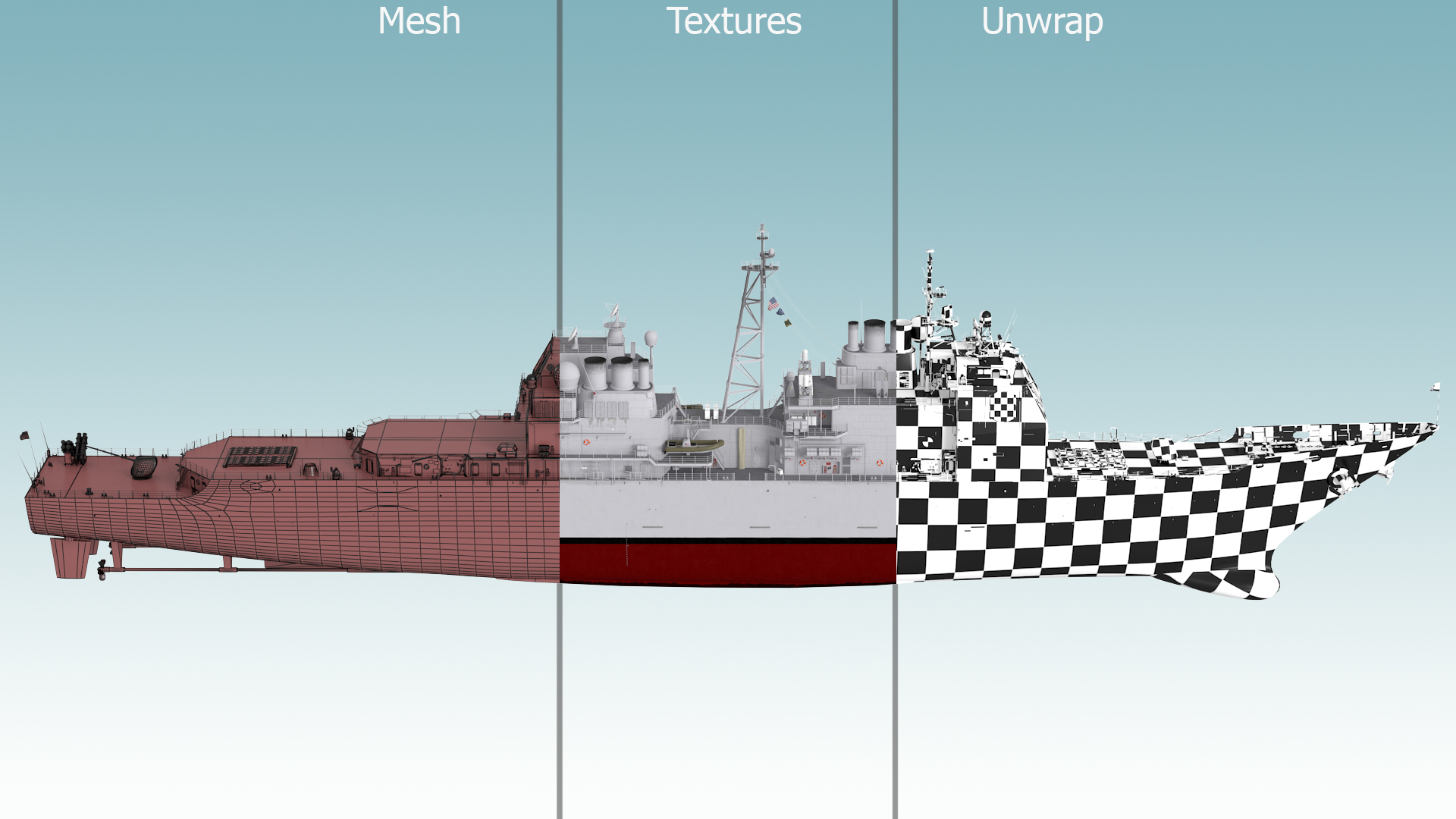 Arleigh Burke Class Destroyer USS CG-57 3D model