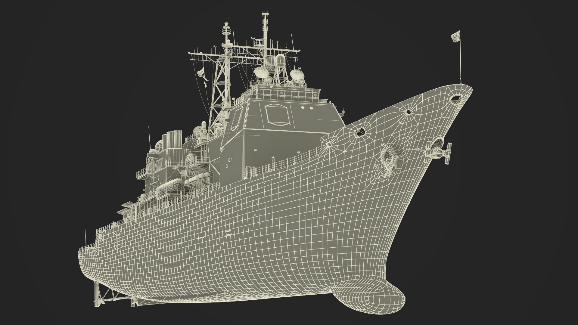 Arleigh Burke Class Destroyer USS CG-57 3D model