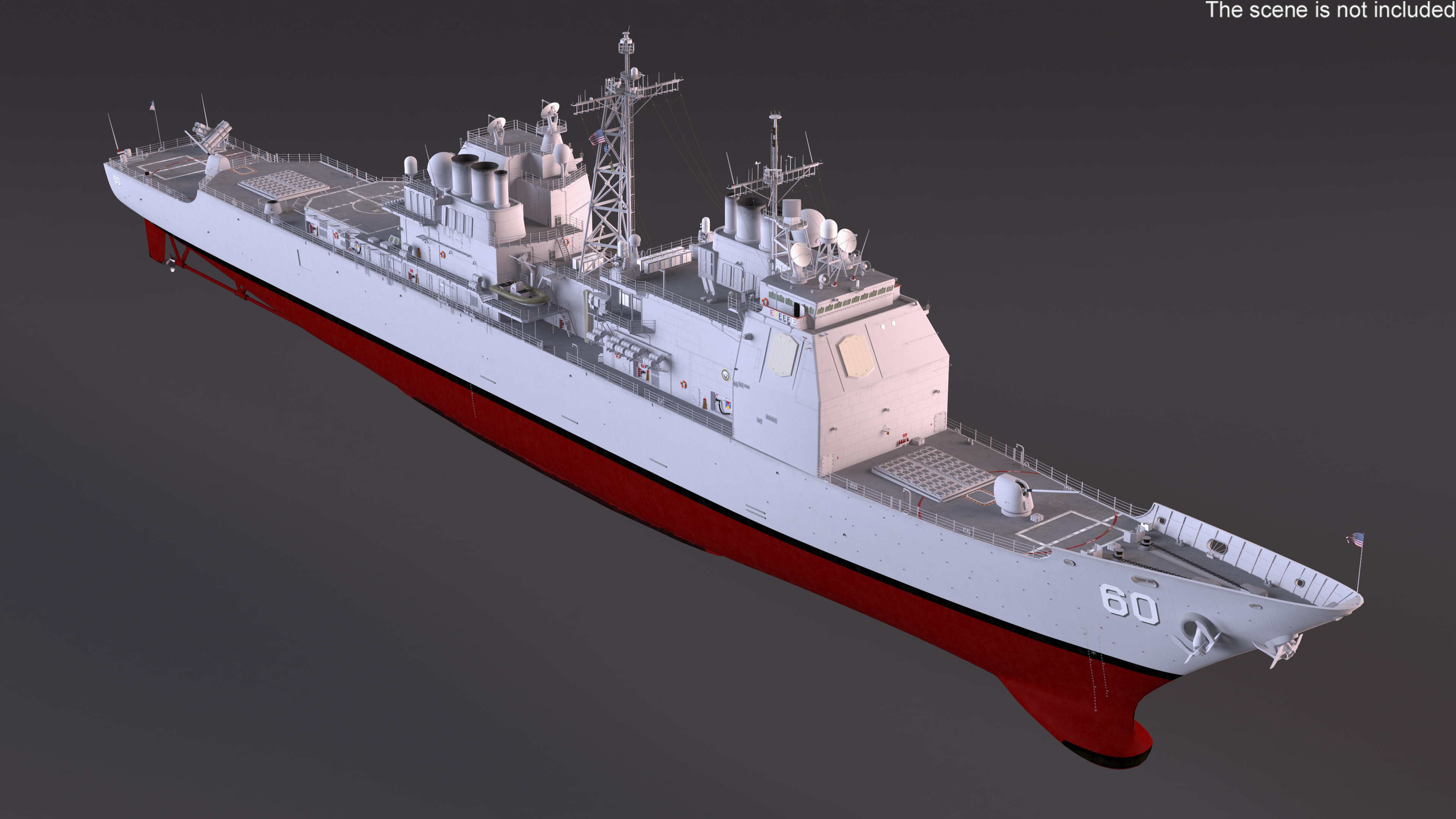 Arleigh Burke Class Destroyer USS CG-57 3D model