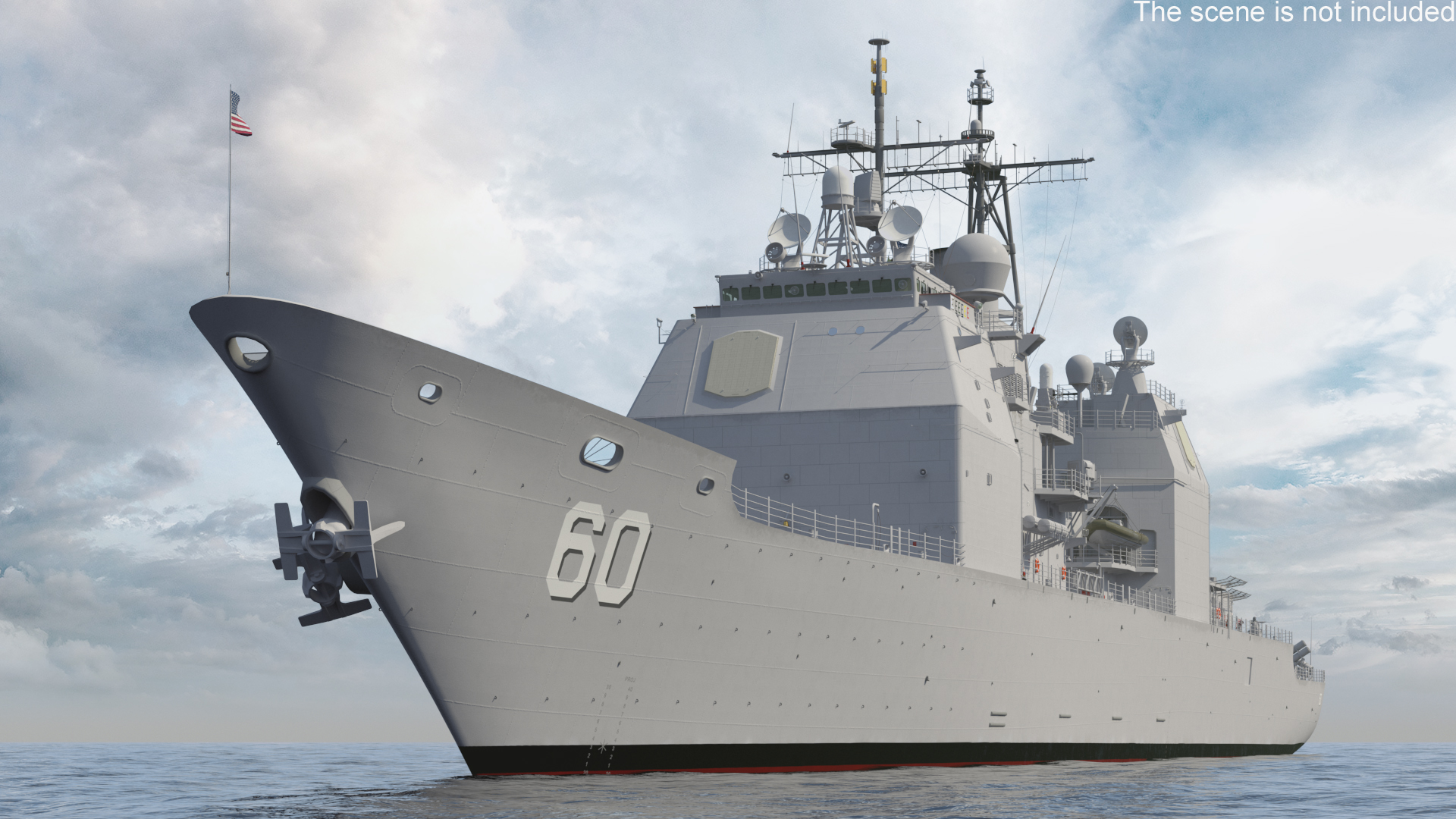 Arleigh Burke Class Destroyer USS CG-57 3D model