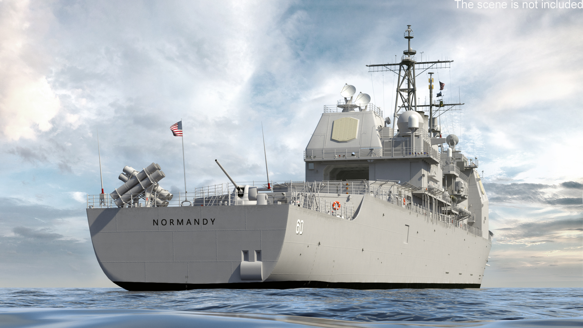 Arleigh Burke Class Destroyer USS CG-57 3D model