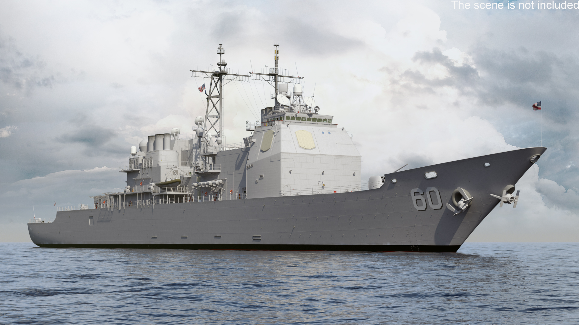 Arleigh Burke Class Destroyer USS CG-57 3D model