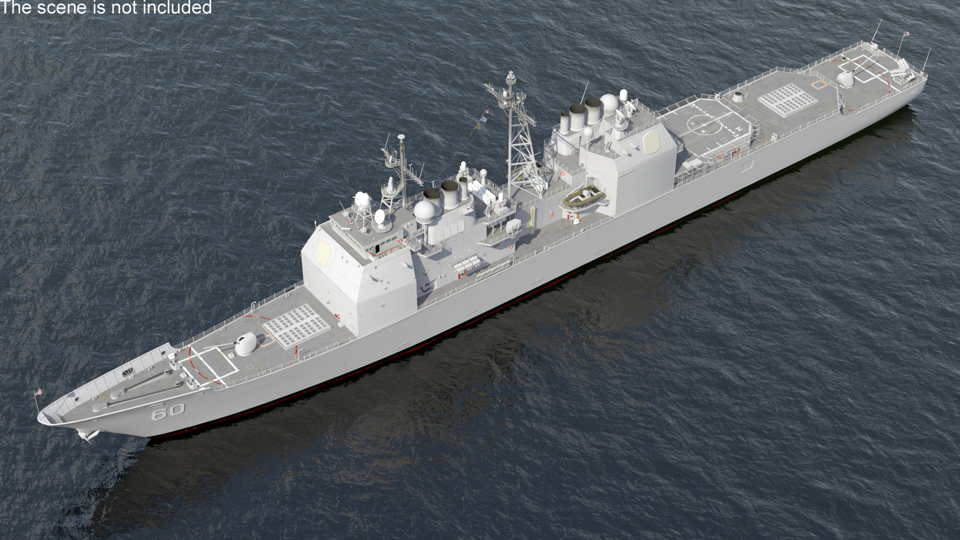 Arleigh Burke Class Destroyer USS CG-57 3D model