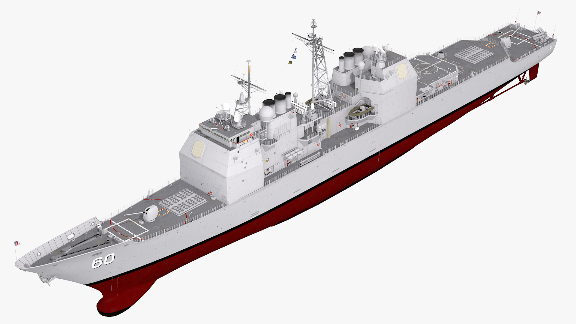 Arleigh Burke Class Destroyer USS CG-57 3D model