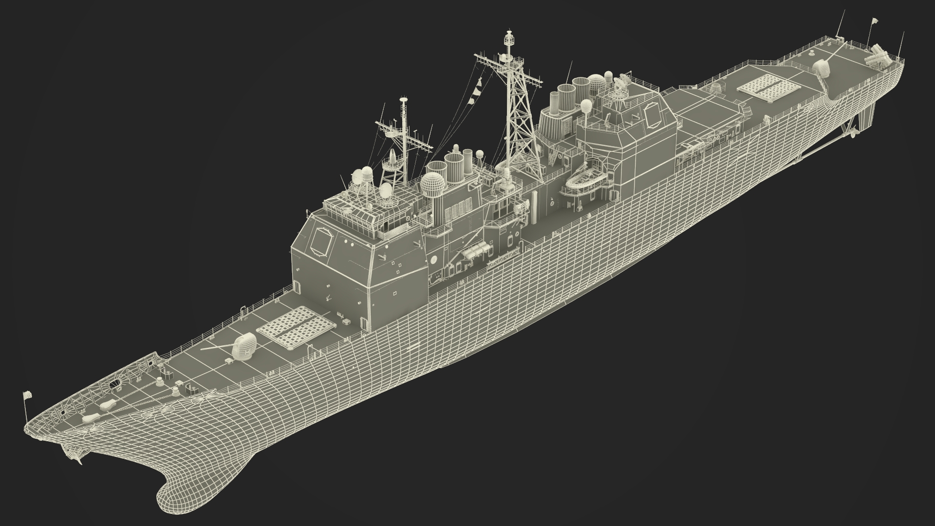 Arleigh Burke Class Destroyer USS CG-57 3D model