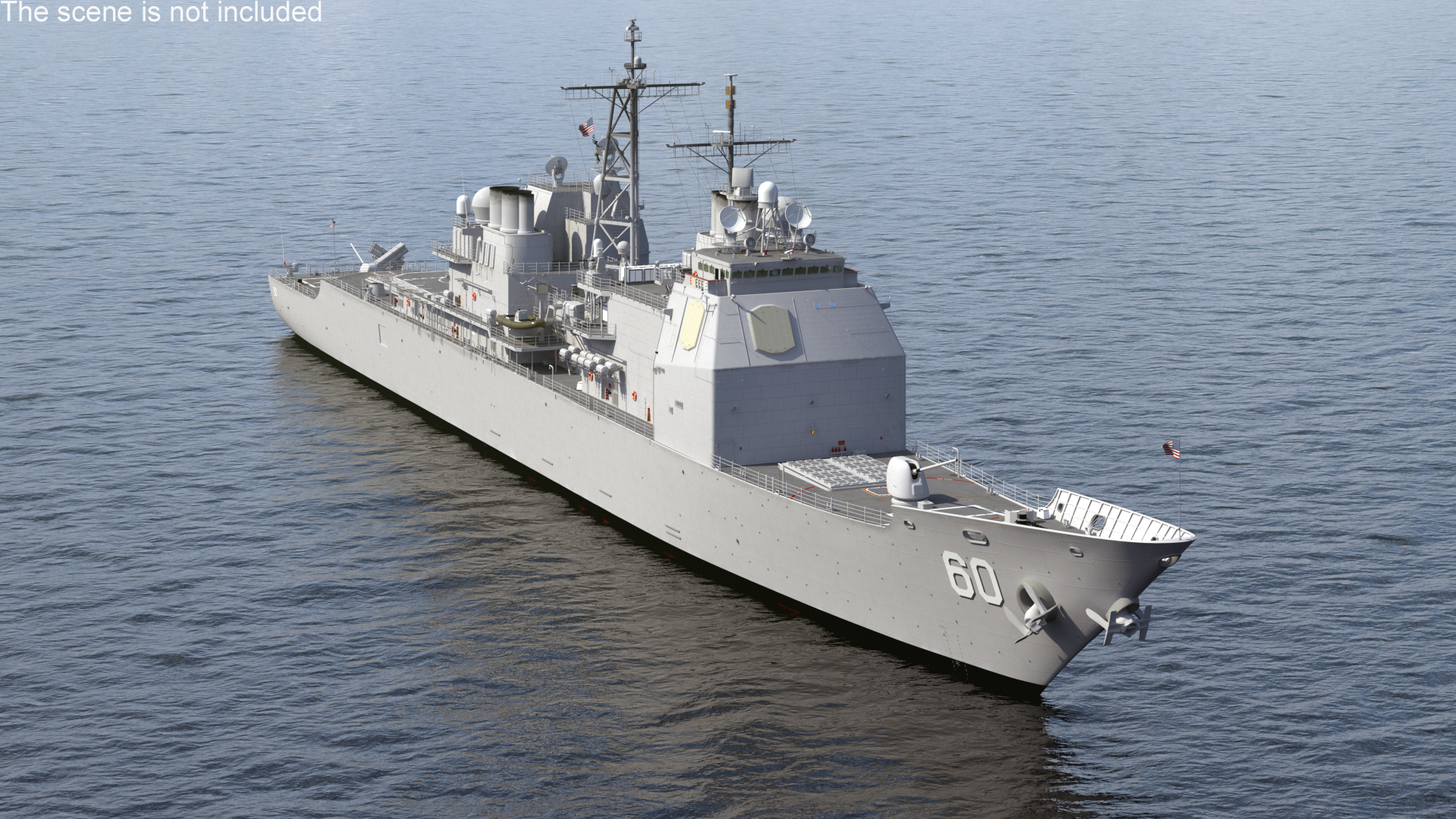 Arleigh Burke Class Destroyer USS CG-57 3D model