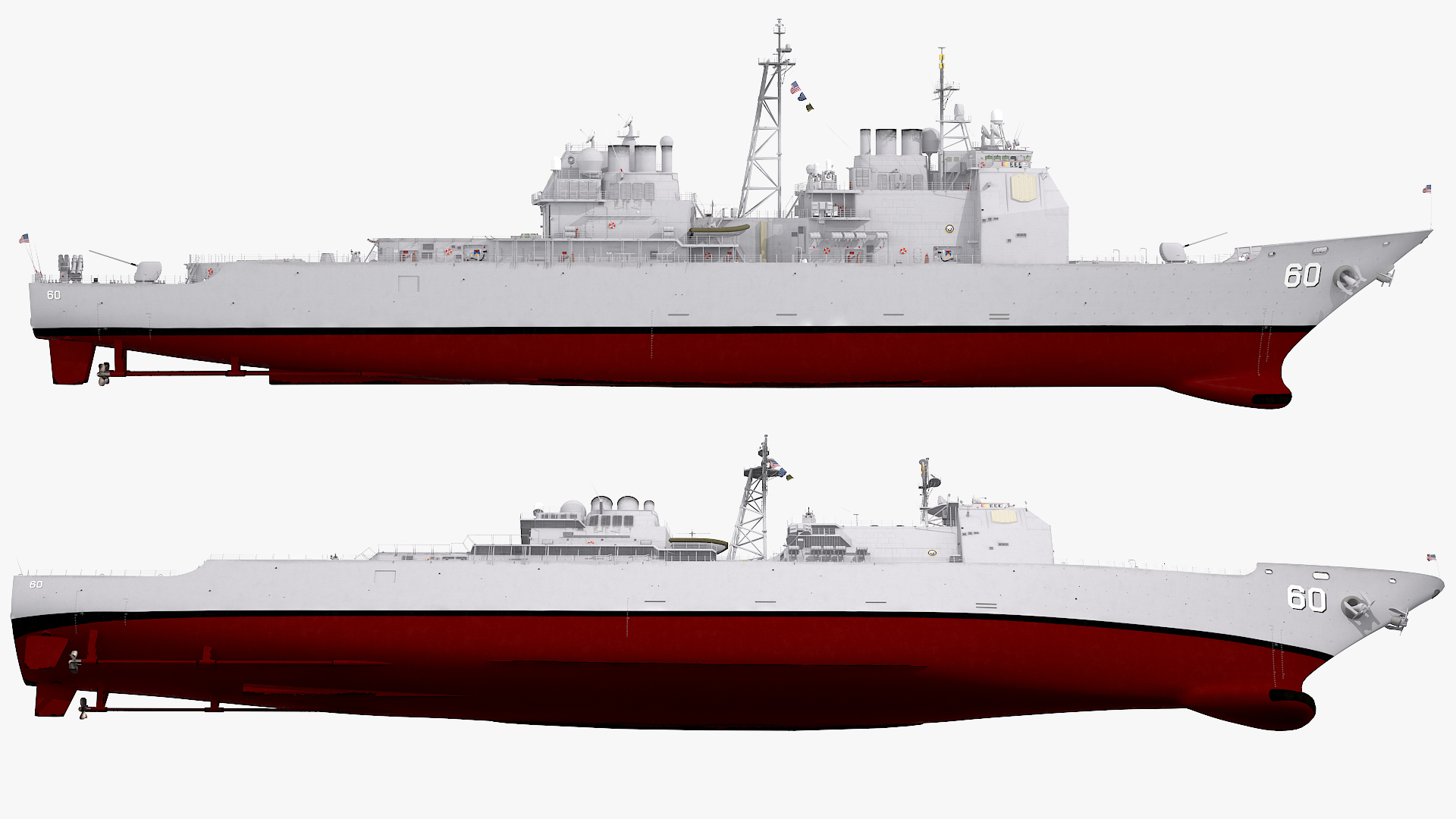 Arleigh Burke Class Destroyer USS CG-57 3D model