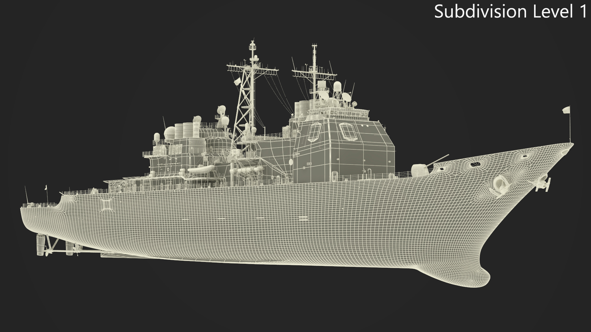 Arleigh Burke Class Destroyer USS CG-57 3D model