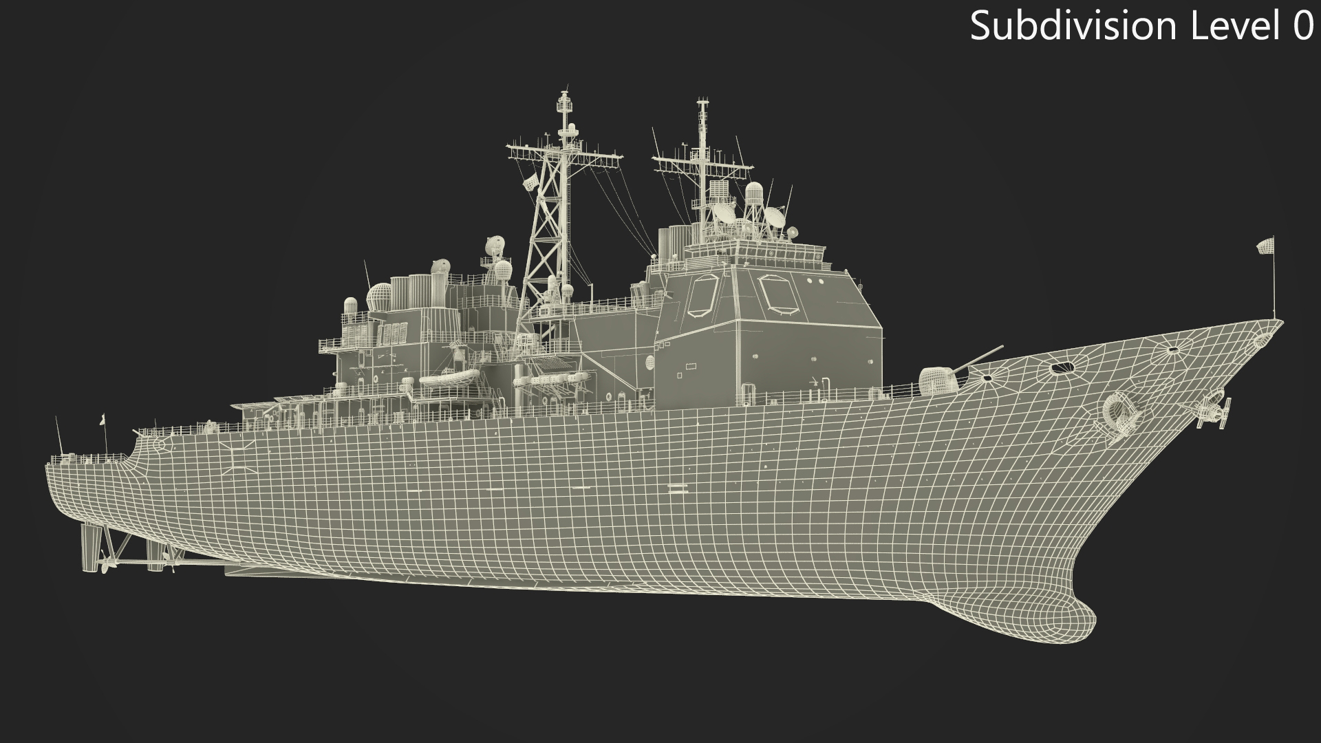 Arleigh Burke Class Destroyer USS CG-57 3D model