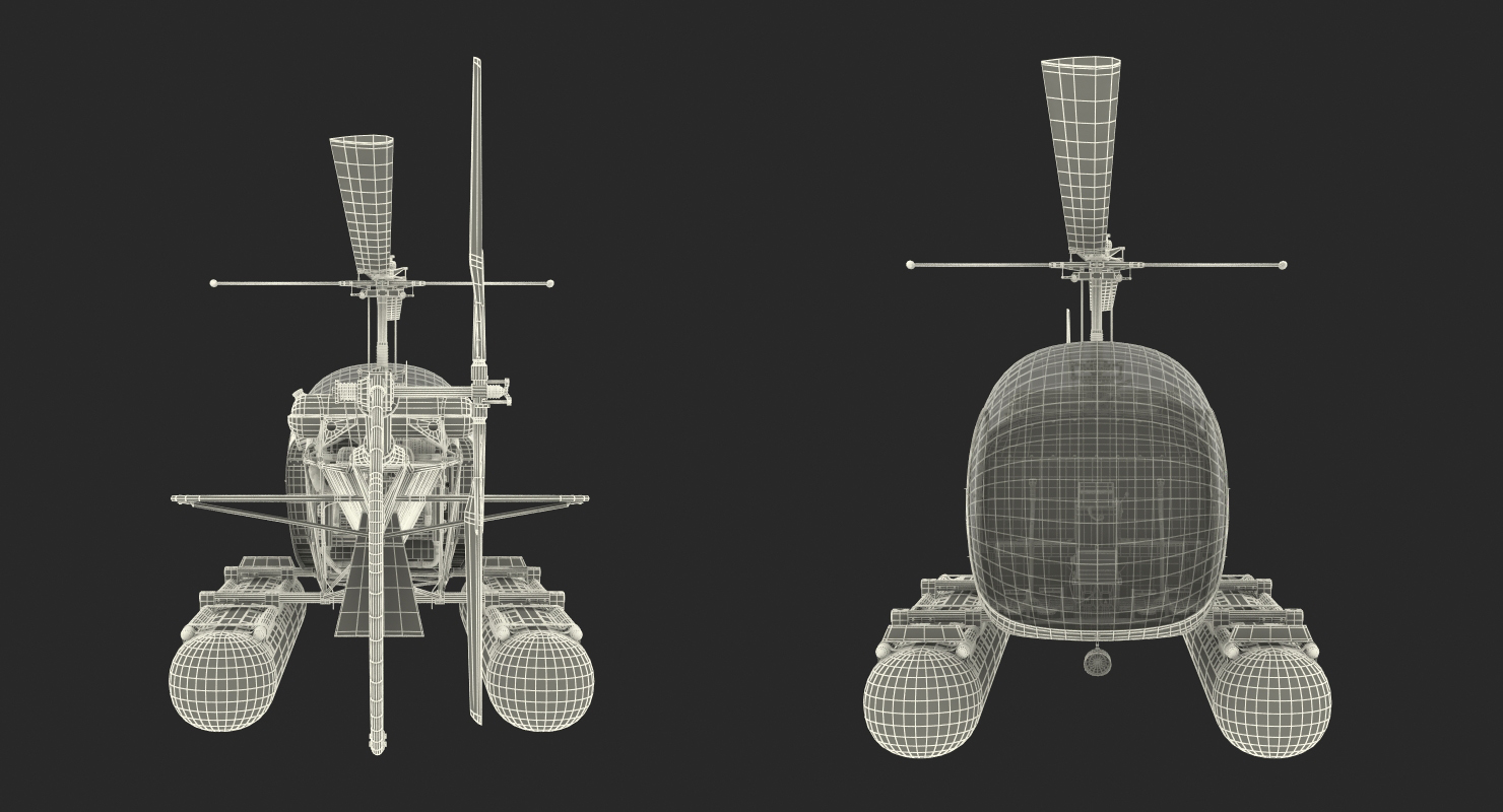 Bell 47 On Floats uscg 3D