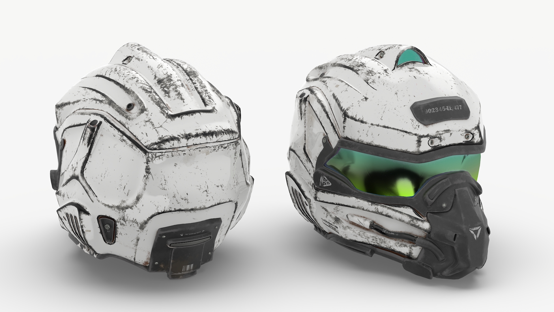 3D model Futuristic Control Console with Helmet and Storage Container