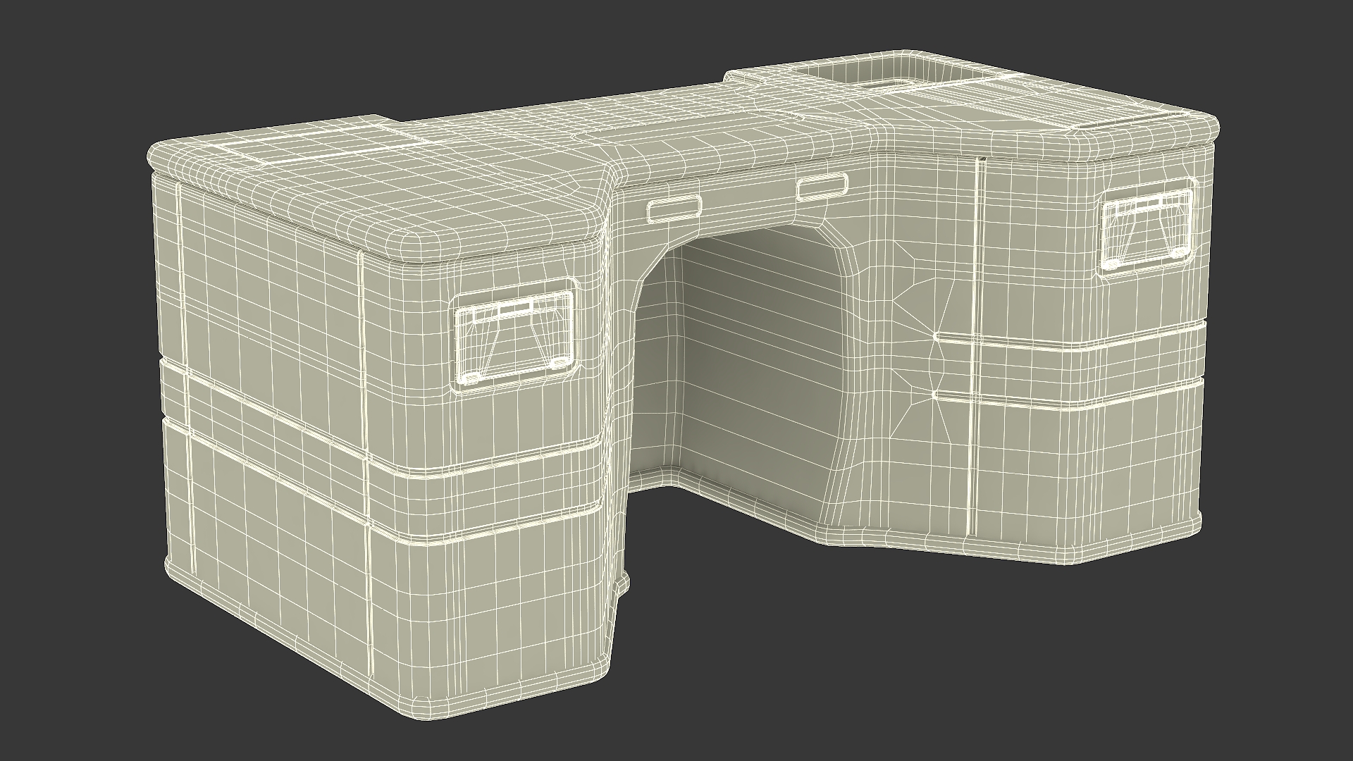 3D model Futuristic Control Console with Helmet and Storage Container