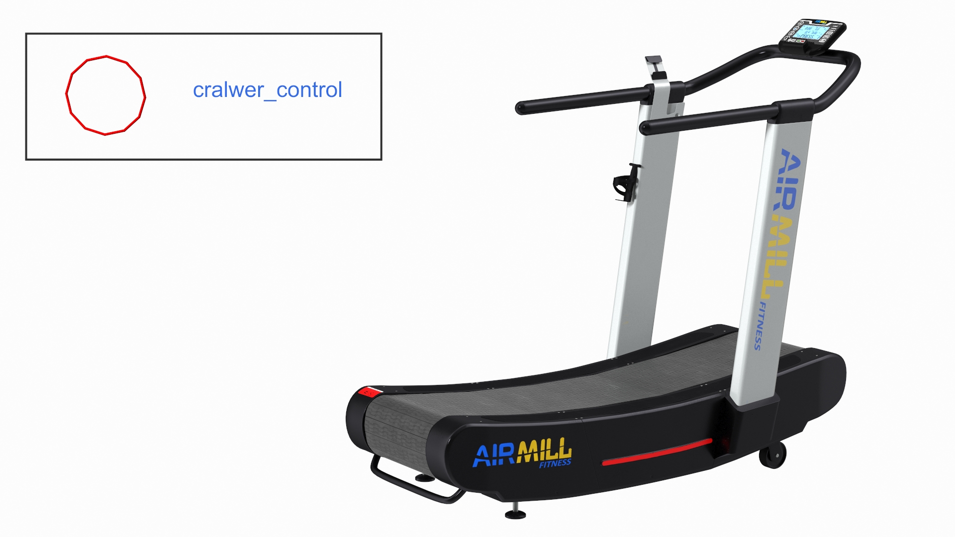 Airmill Air Runner Crossfit Treadmill Rigged 3D model