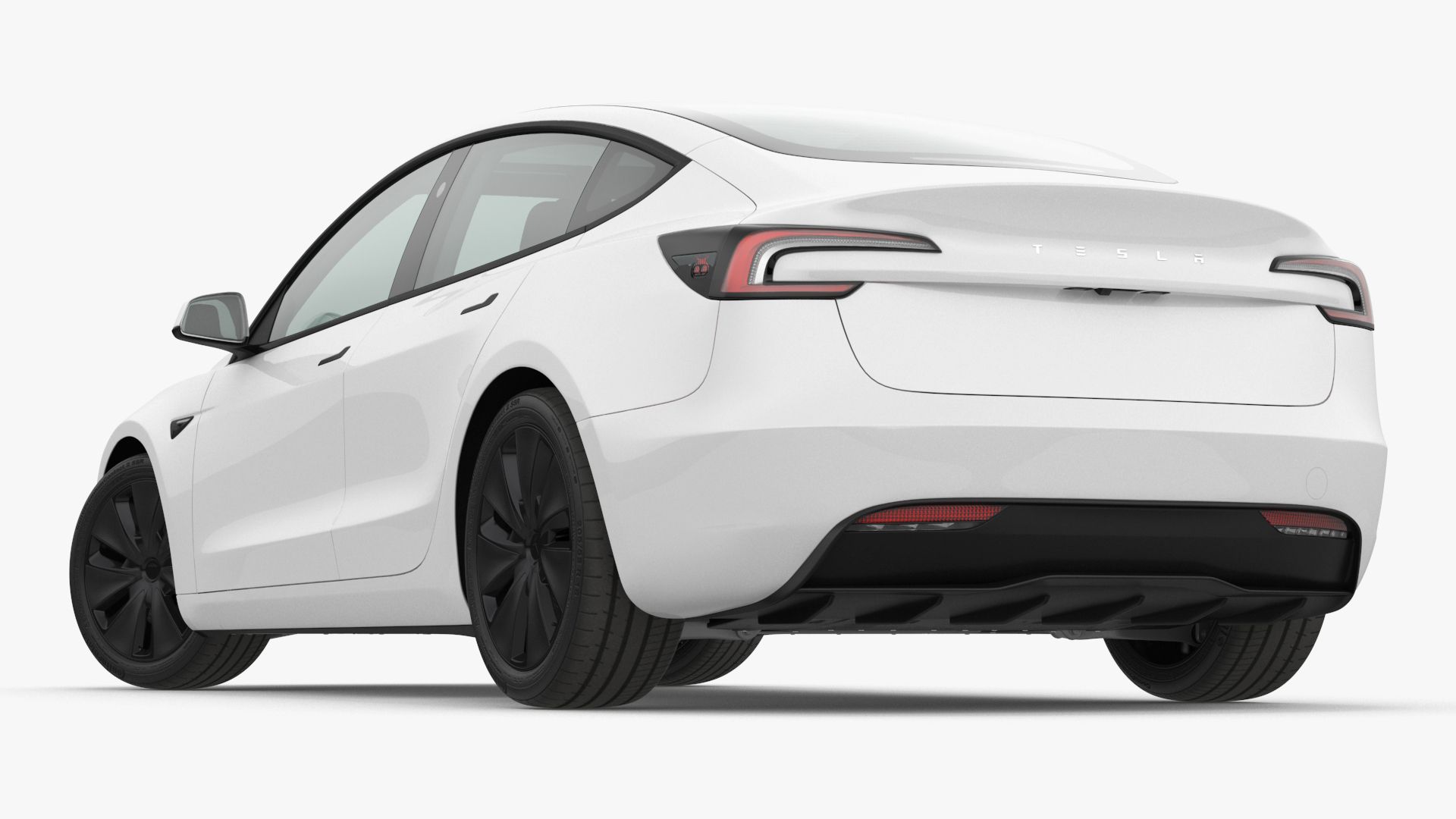 3D Tesla Model 3 2024 White Rigged