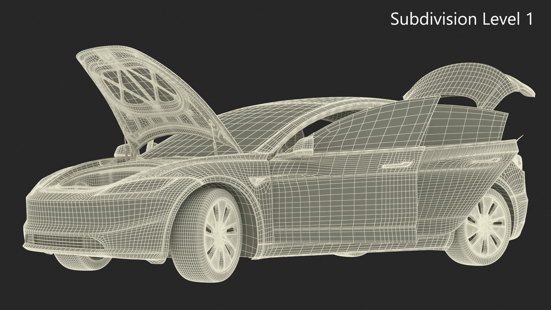 3D Tesla Model 3 2024 White Rigged