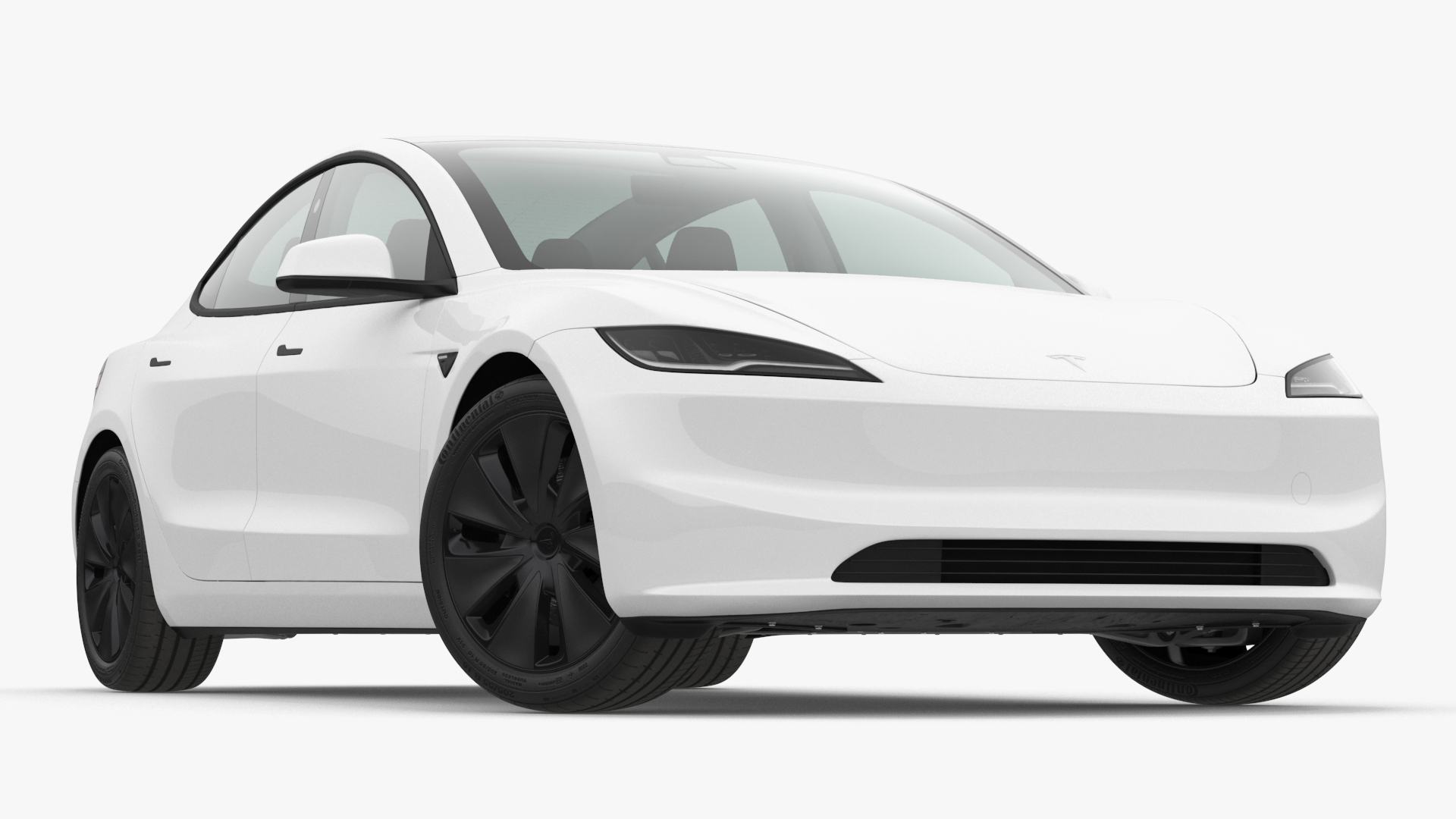 3D Tesla Model 3 2024 White Rigged