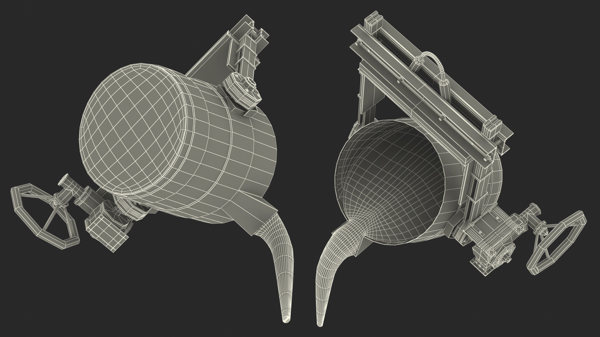 Molten Metal Pouring from Foundry Ladle 3D model