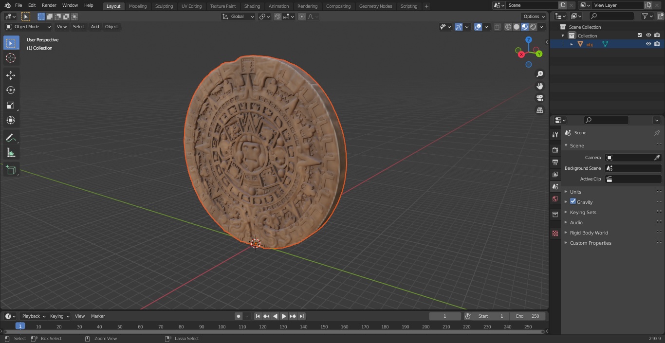 3D Maya Calendar Wood model