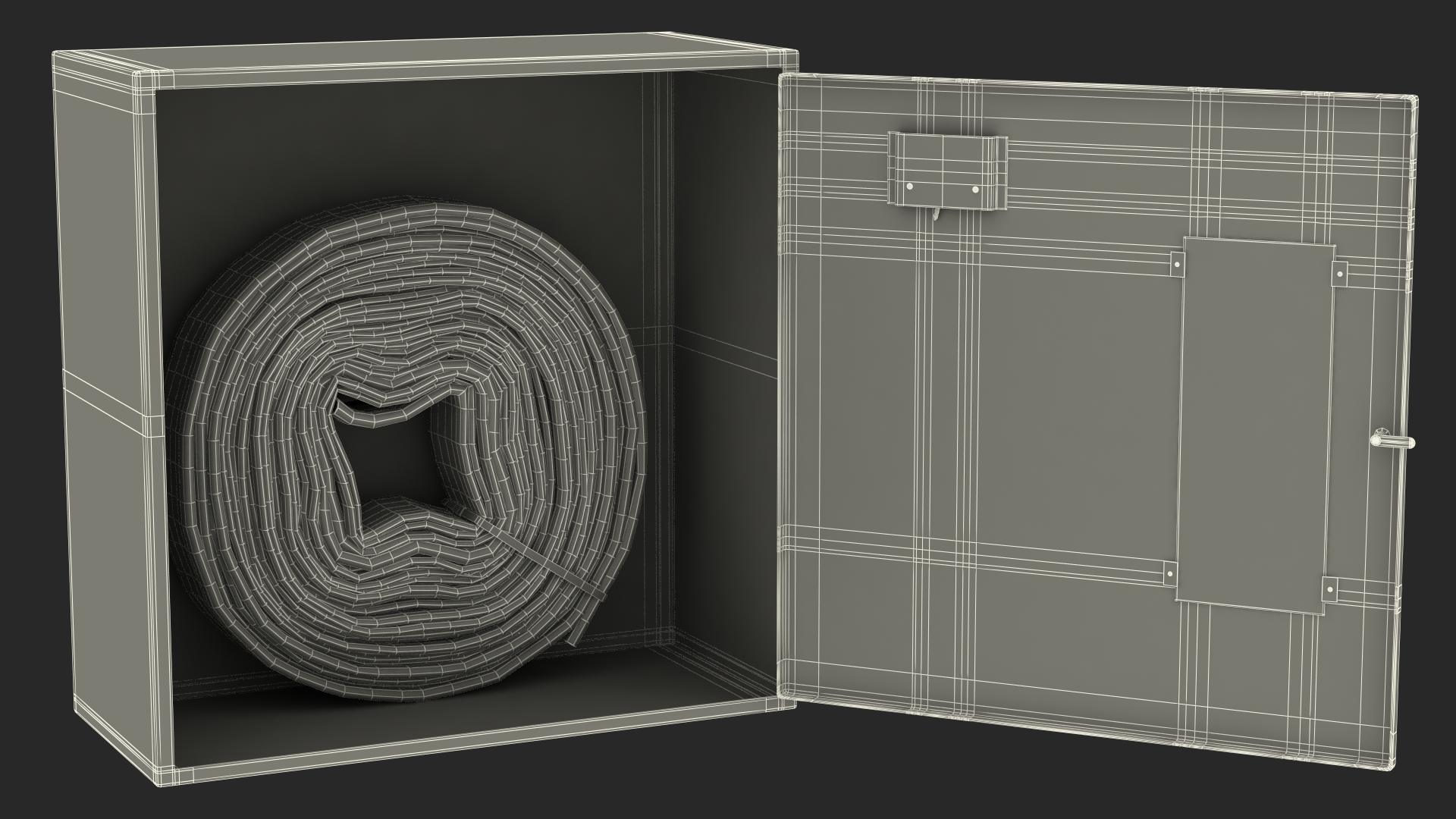 3D Fire Hose Cabinet Set