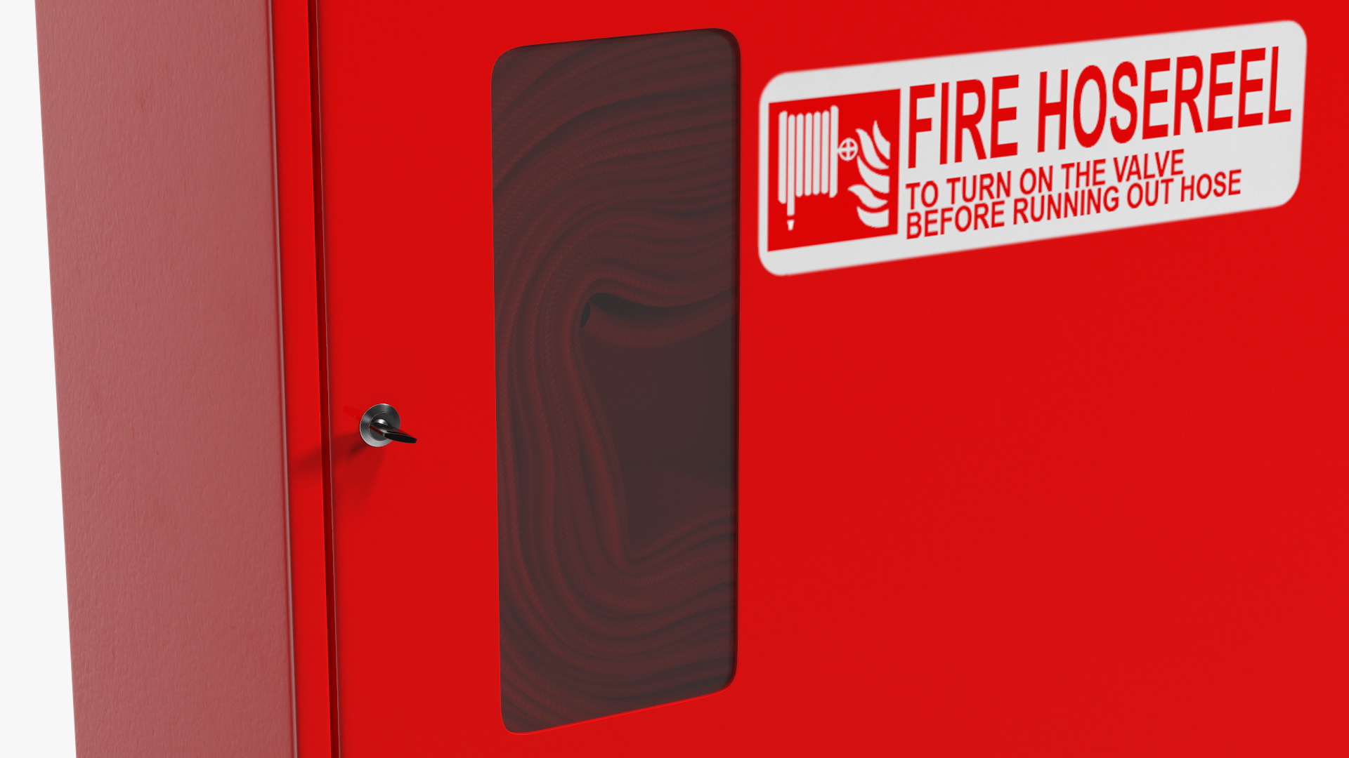 3D Fire Hose Cabinet Set