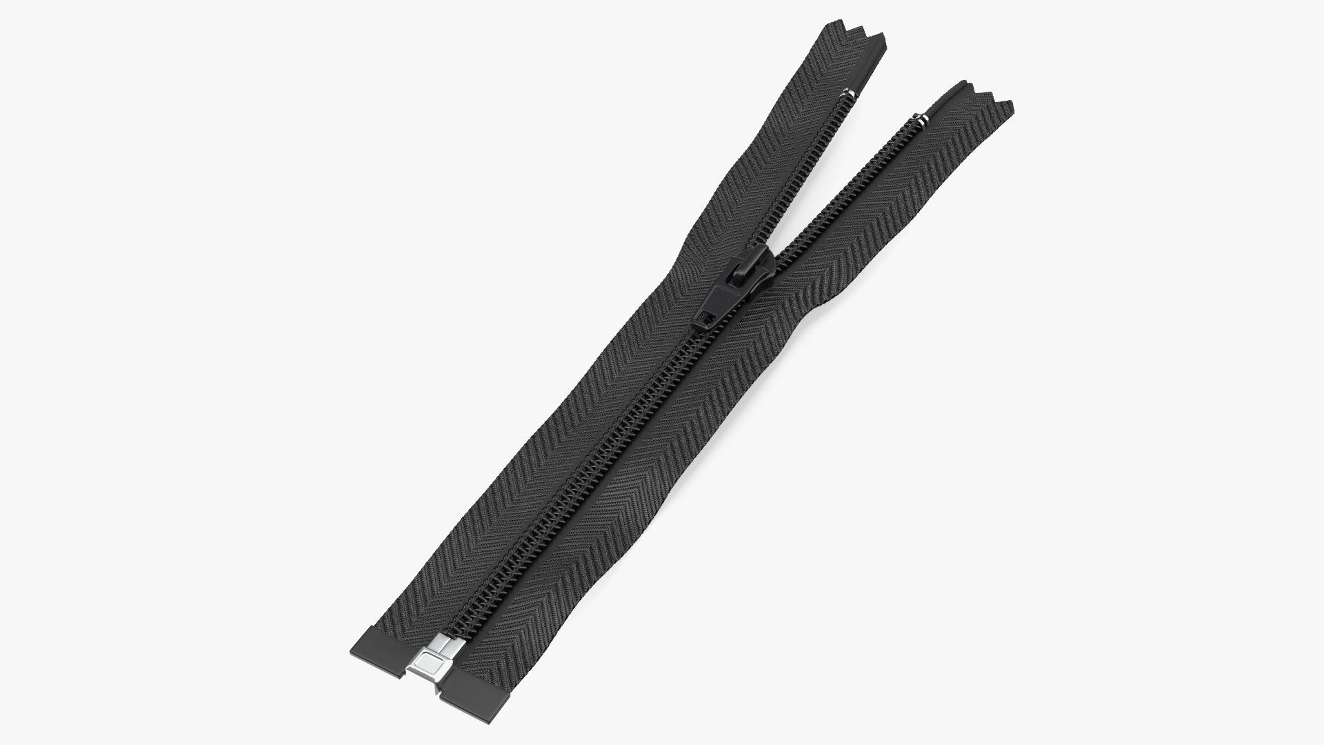 3D Nylon Coil Separating Zipper with Slider Black