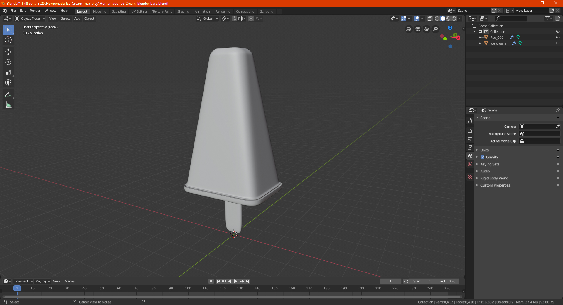 3D Homemade Ice Cream model